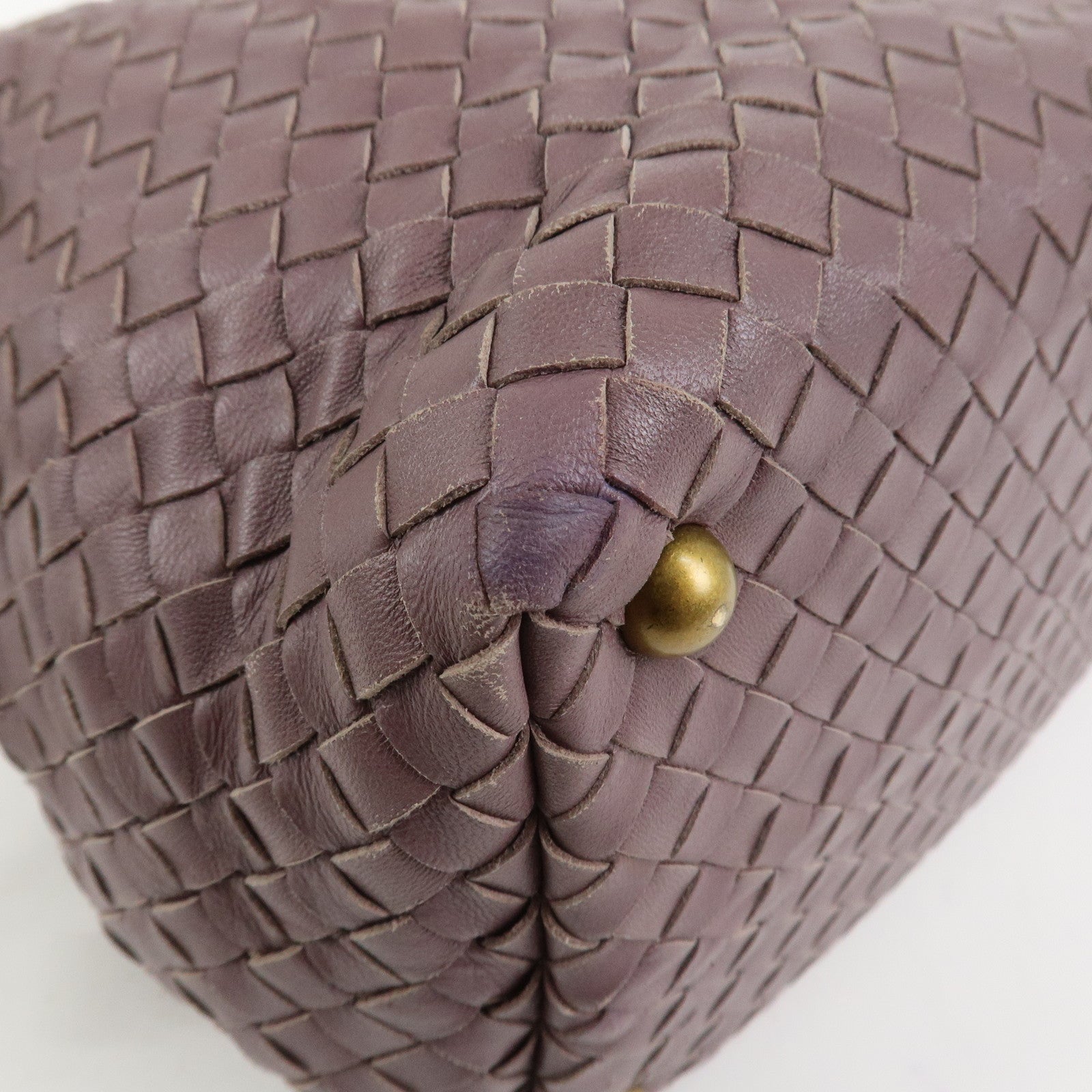 BOTTEGA VENETA Intrecciato Leather Boston Bag Purple 173398