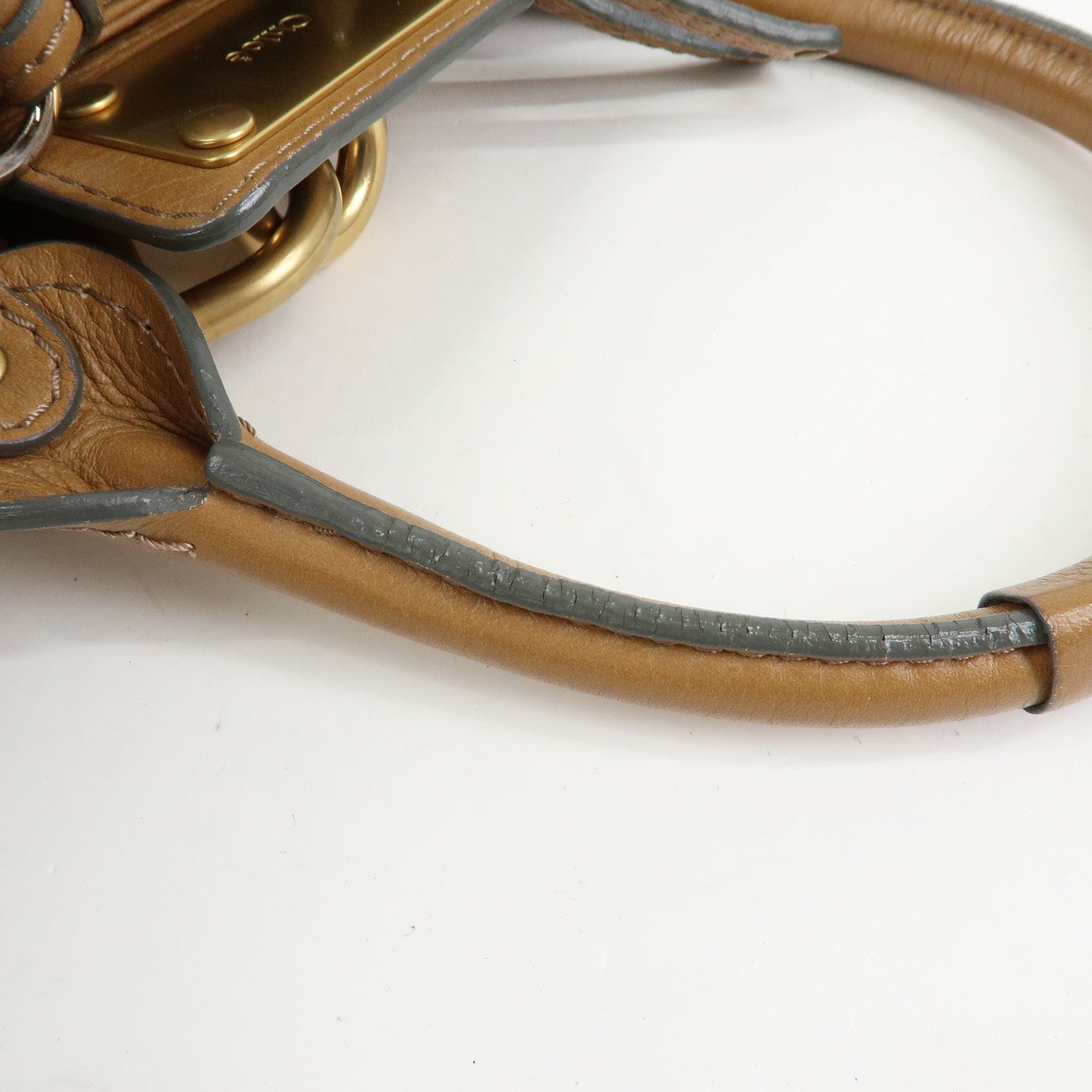 Chloe Paddington Leather Mini Hand Bag Boston Bag Brown