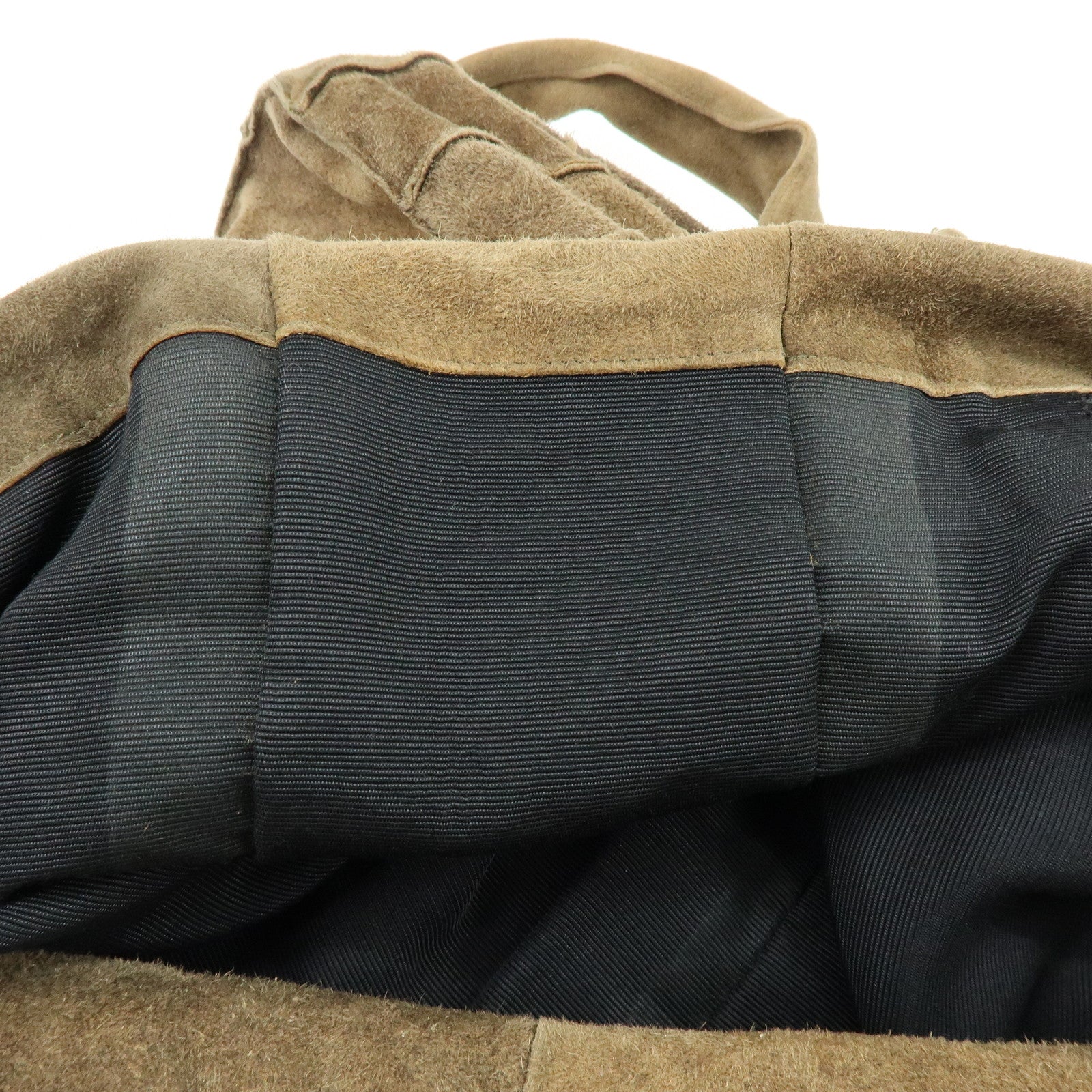 CHANEL Suede Patchwork Tote Bag Shoulder Bag Brown