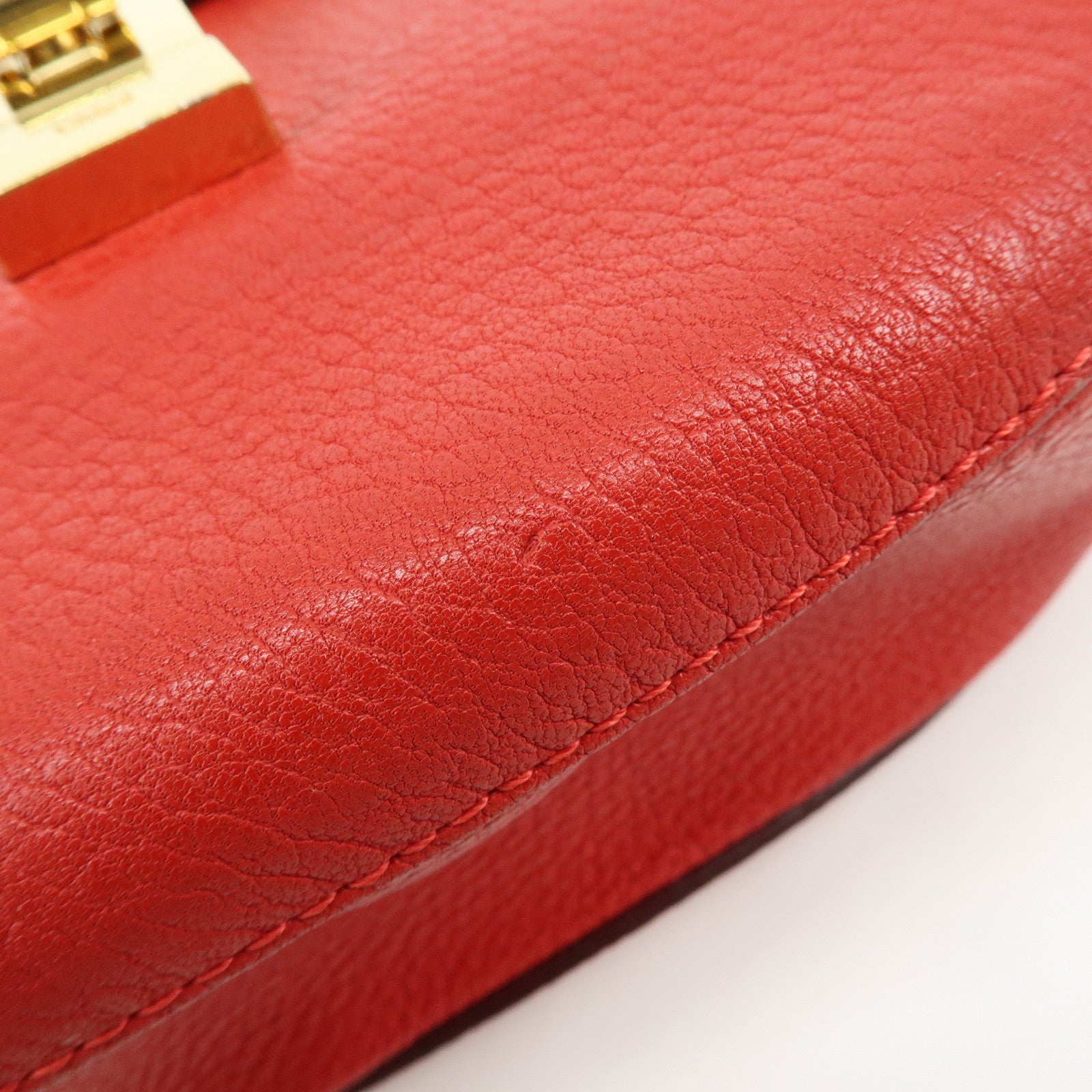 Chloe Drew Leather Chain Shoulder Bag Crossbody Bag Red