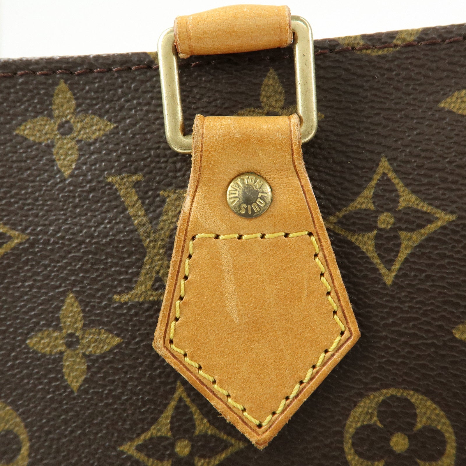 Louis Vuitton Monogram Sac Plat Tote Bag Hand Bag Brown M51140