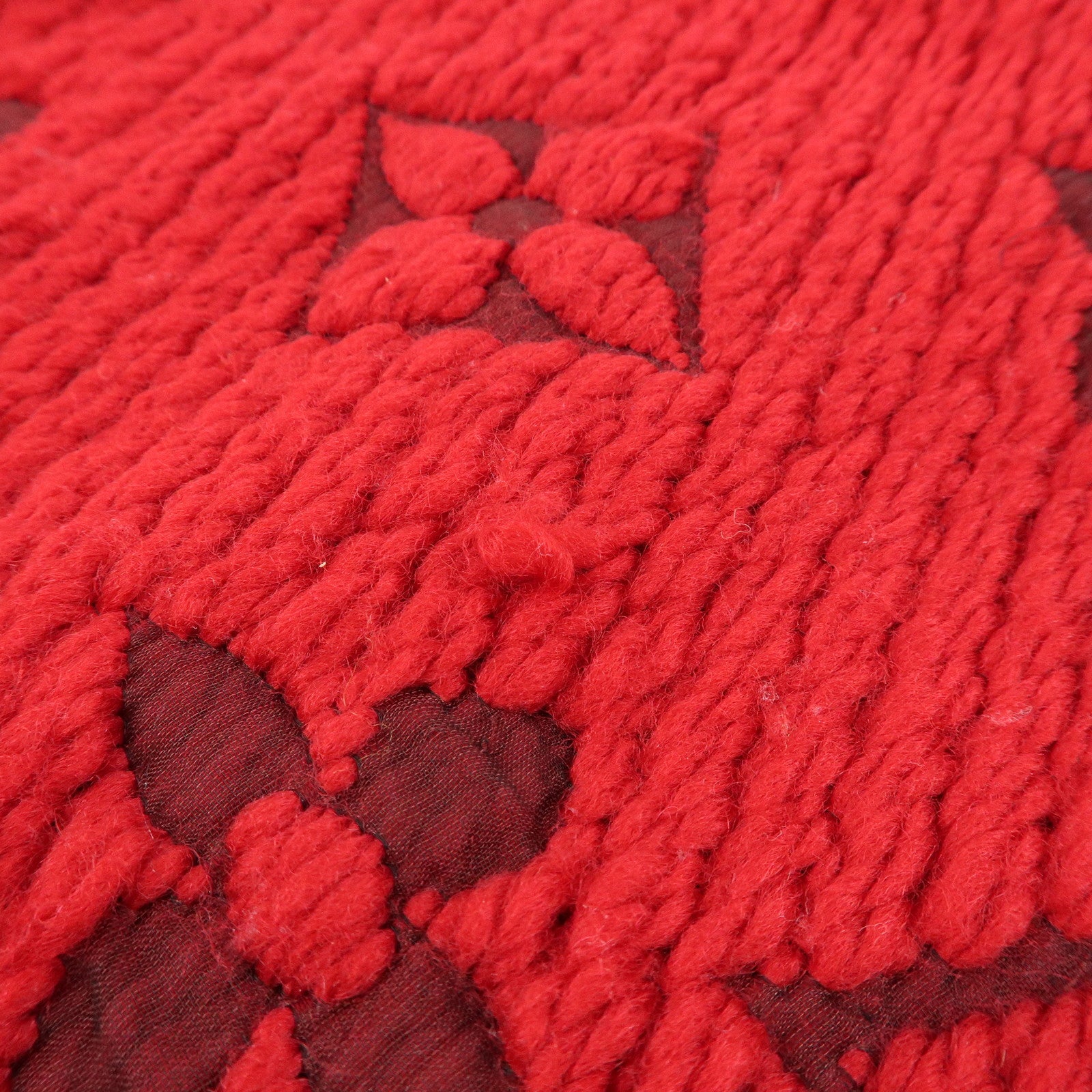 Louis Vuitton Echarpe Logo Mania Wool Silk Scarf Shawl Ruby M72432