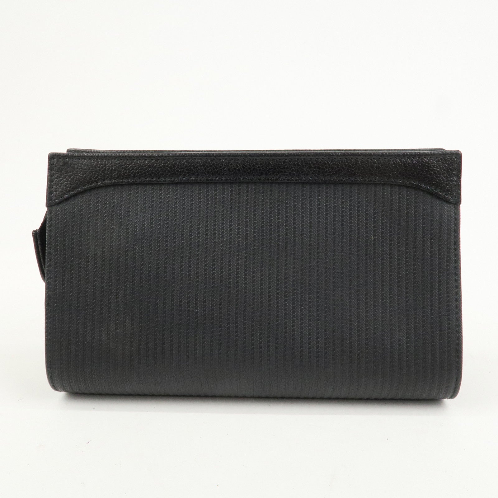 BVLGARI Logo PVC Leather Pouch Accessory Pouch Black