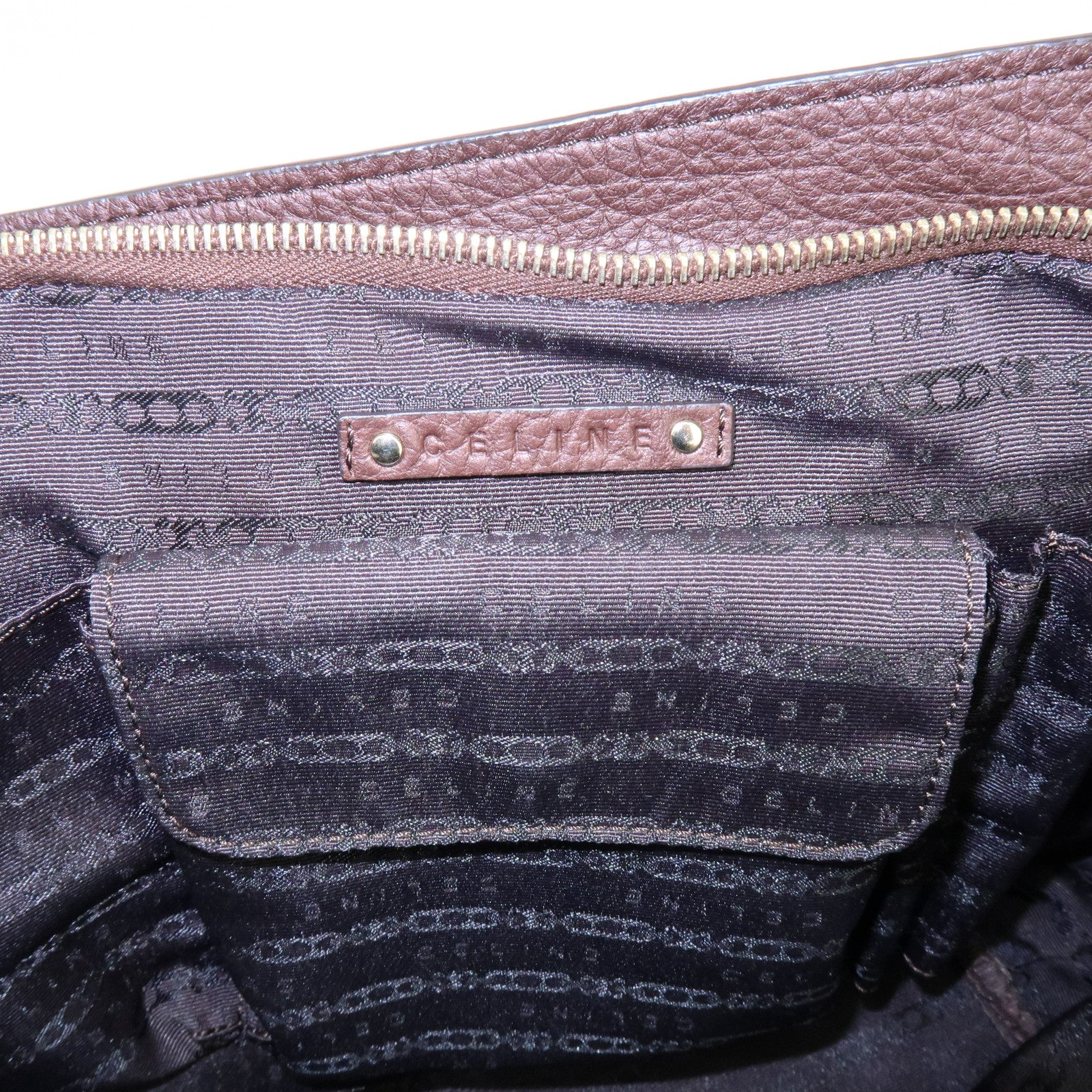 CELINE Leather Bittersweet Shoulder Bag Hand Bag Bronze