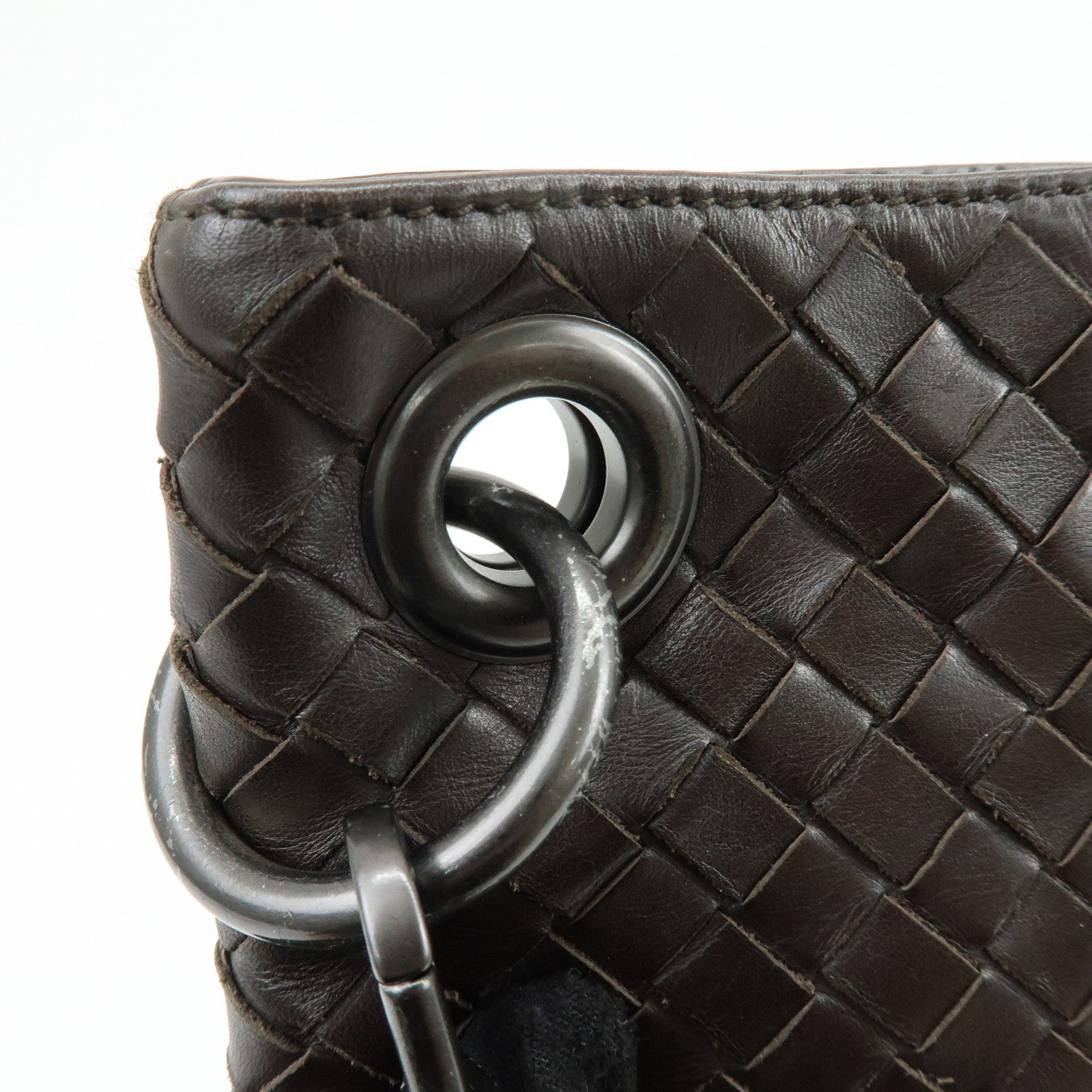 BOTTEGA VENETA Intrecciato Leather Shoulder Bag Brown 161623