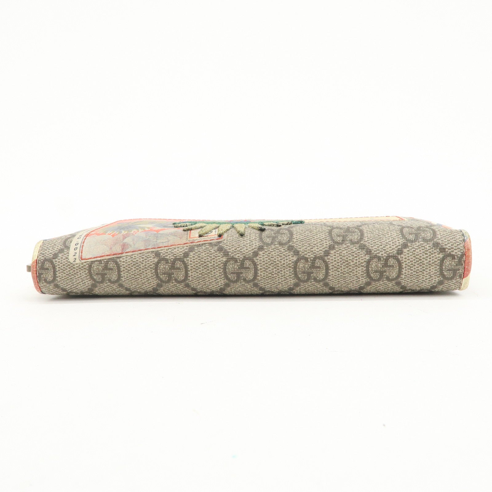 GUCCI GG Supreme Courier Round Zippy Long Wallet Beige 473909