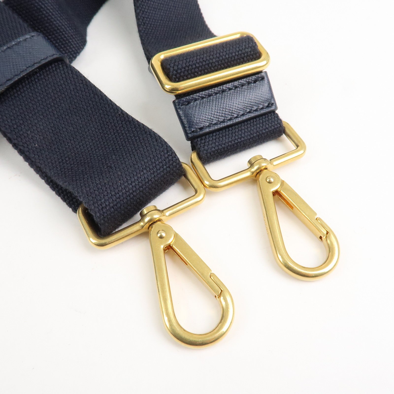 PRADA Canapa Mini Canvas Denim 2Way Shoulder Hand Bag Navy B2439G Used