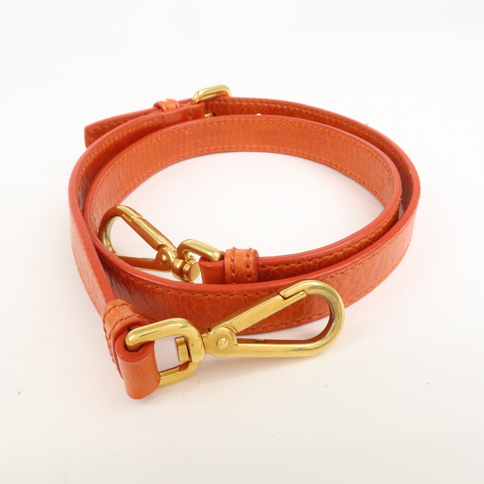 PRADA Logo Leather 2Way Bag Hand Bag Shoulder Bag Orange BN2326