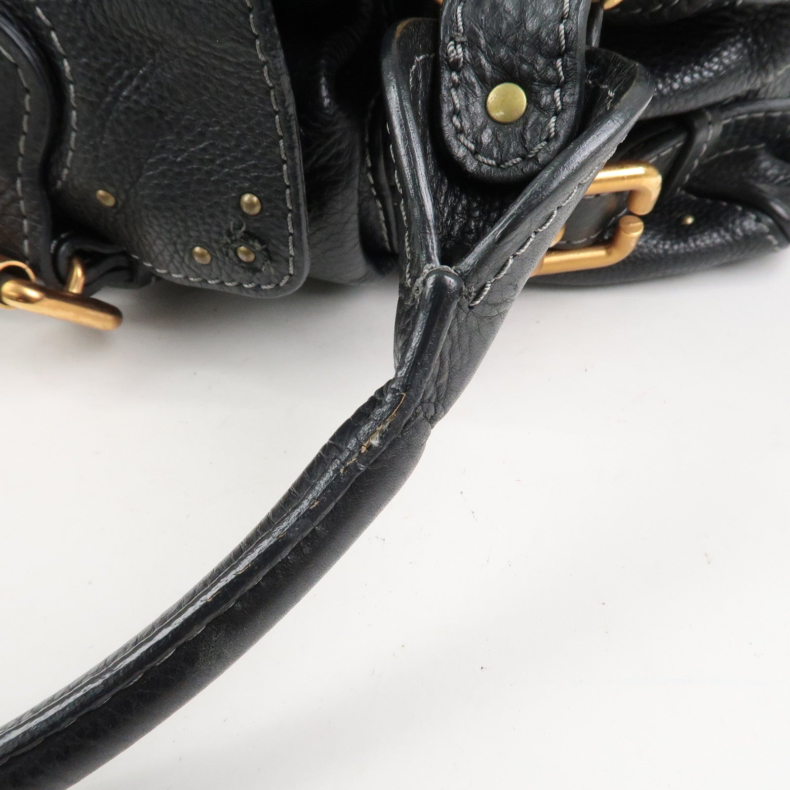 Chloe Paddington Leather Hand Bag Shoulder Bag Black