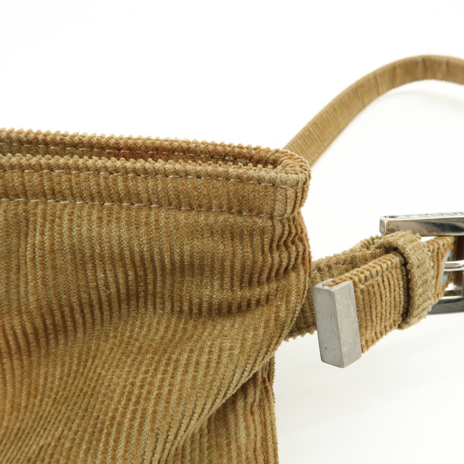 FENDI Corduroy Shoulder Bag Crossbody Bag Brown 26685