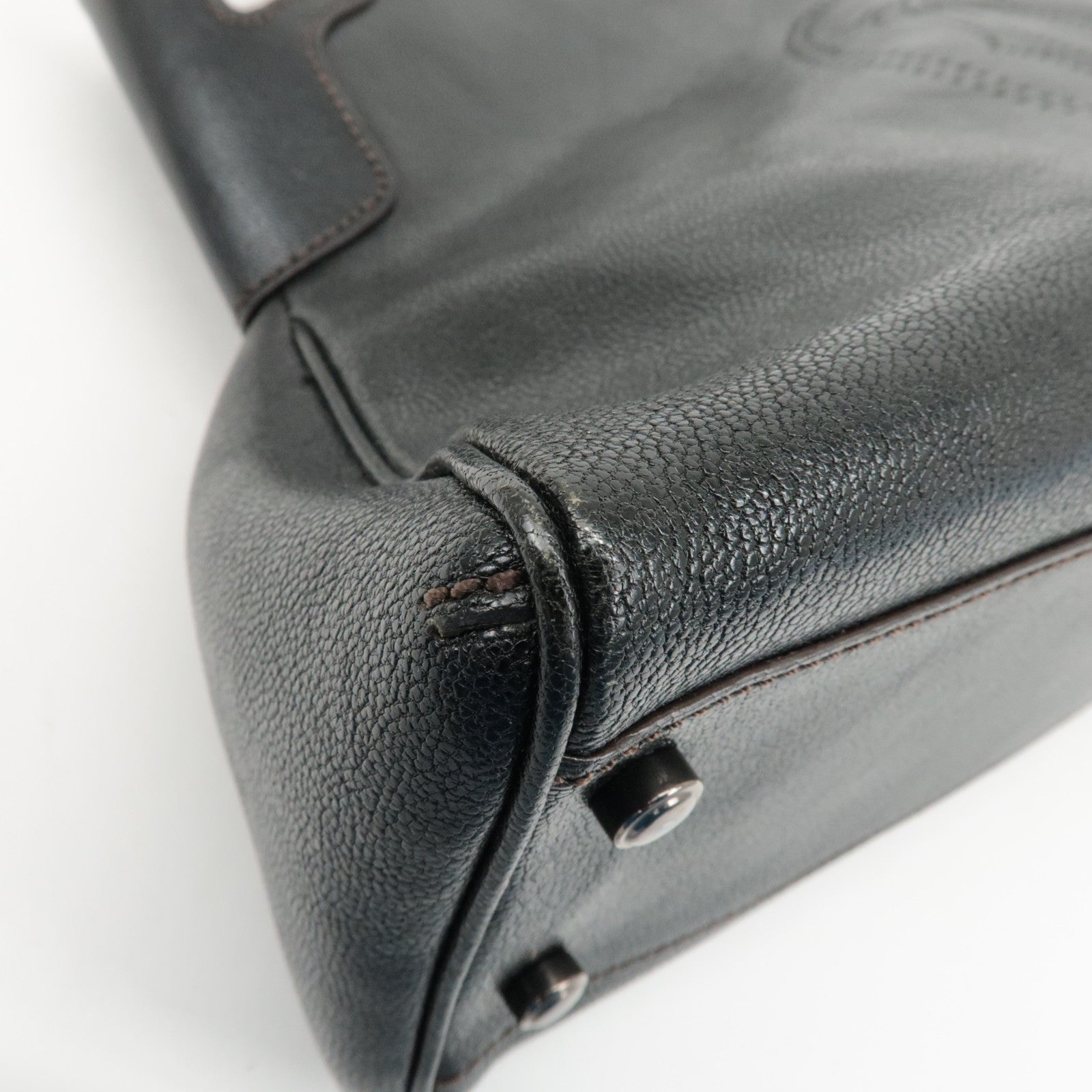 Cartier Must Line Leather Marcello Hand Bag Black Used