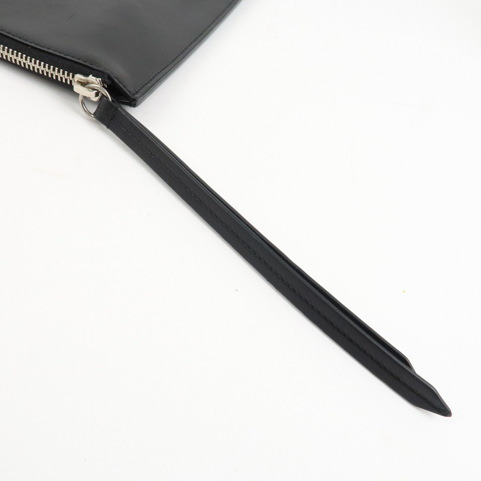 GUCCI Logo Leather XL Clutch Bag Black 421853