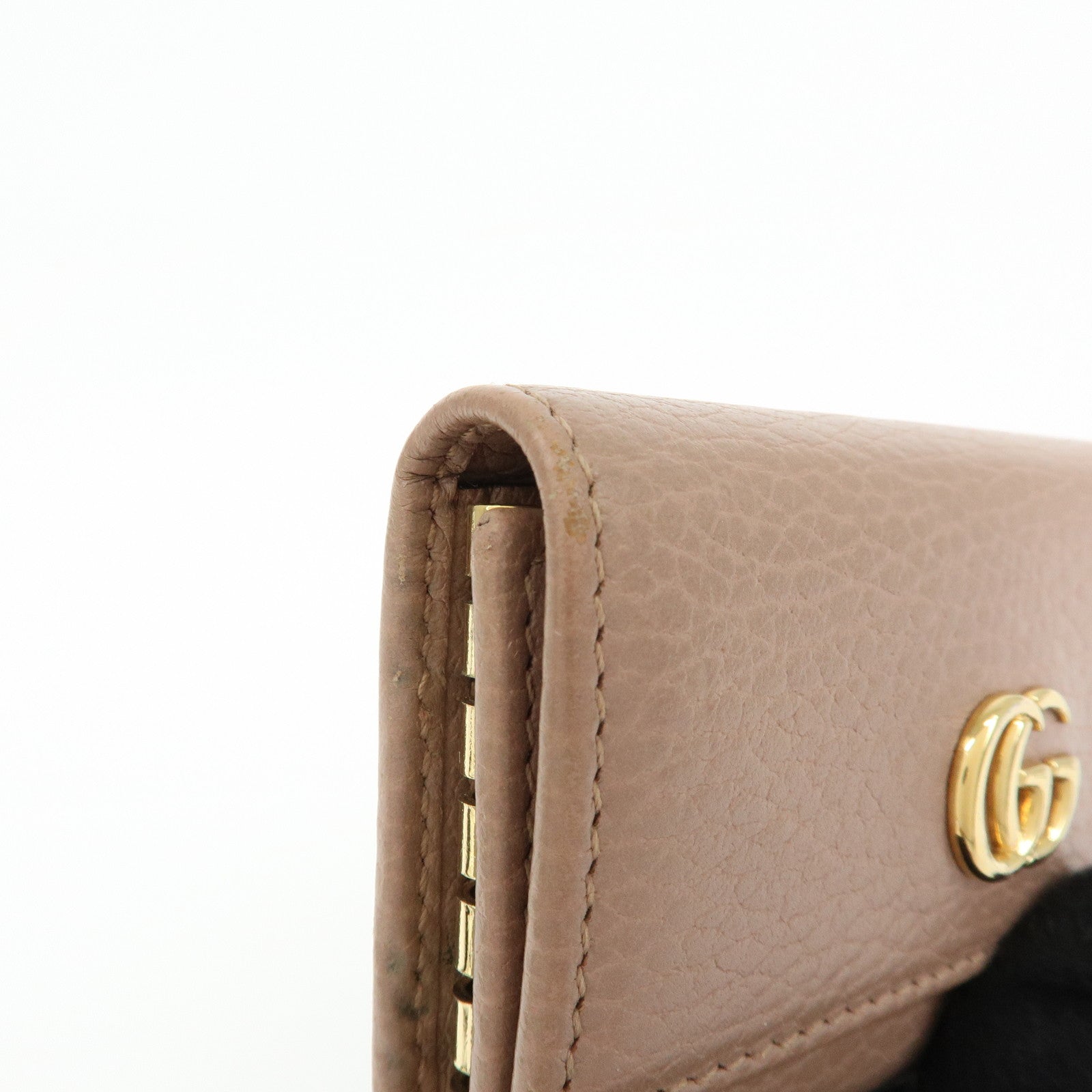 GUCCI GG Marmont Leather 6 Ring Key Case Pink Beige 156118