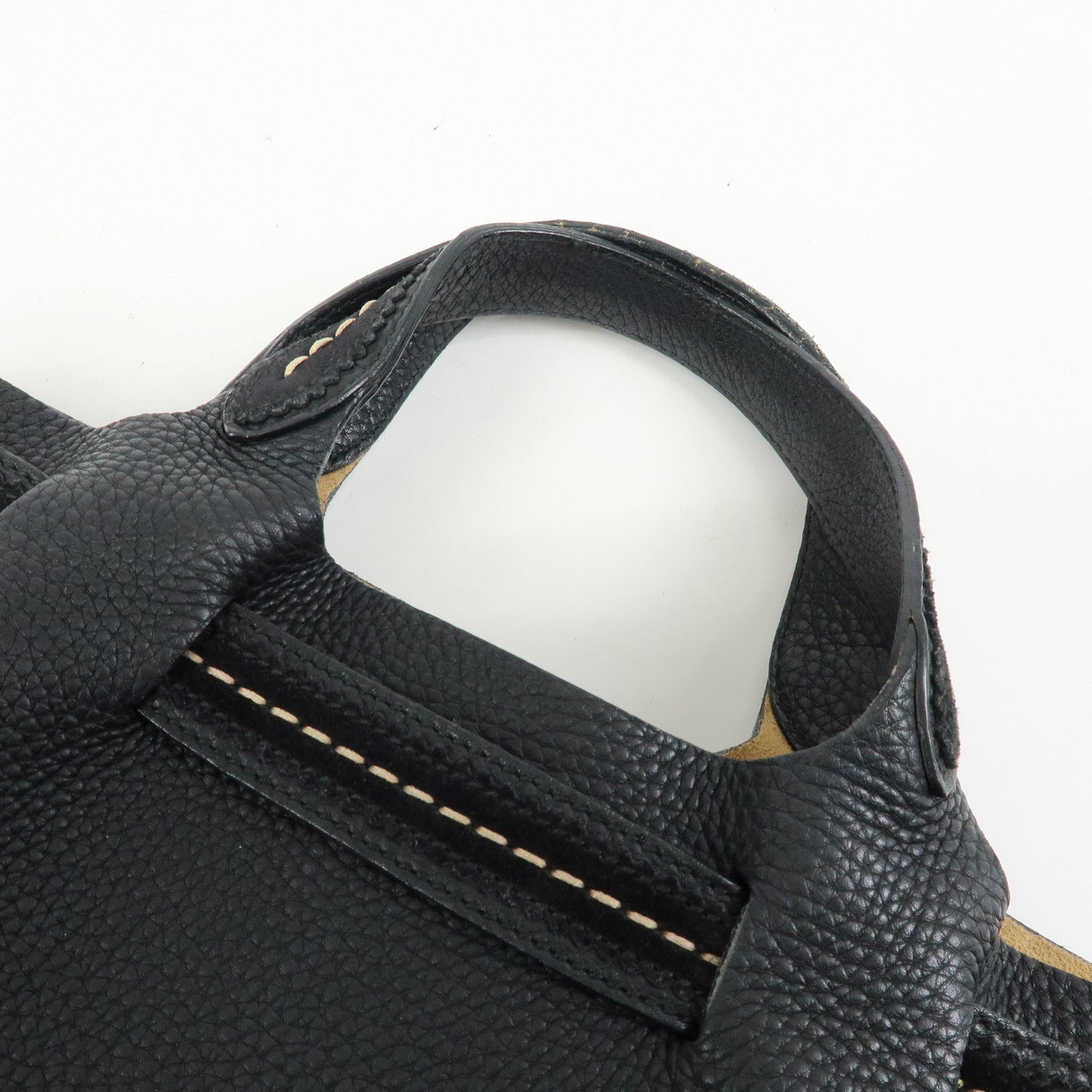 Ferragamo Leather 2Way Bag Tote Bag Hand Bag Black