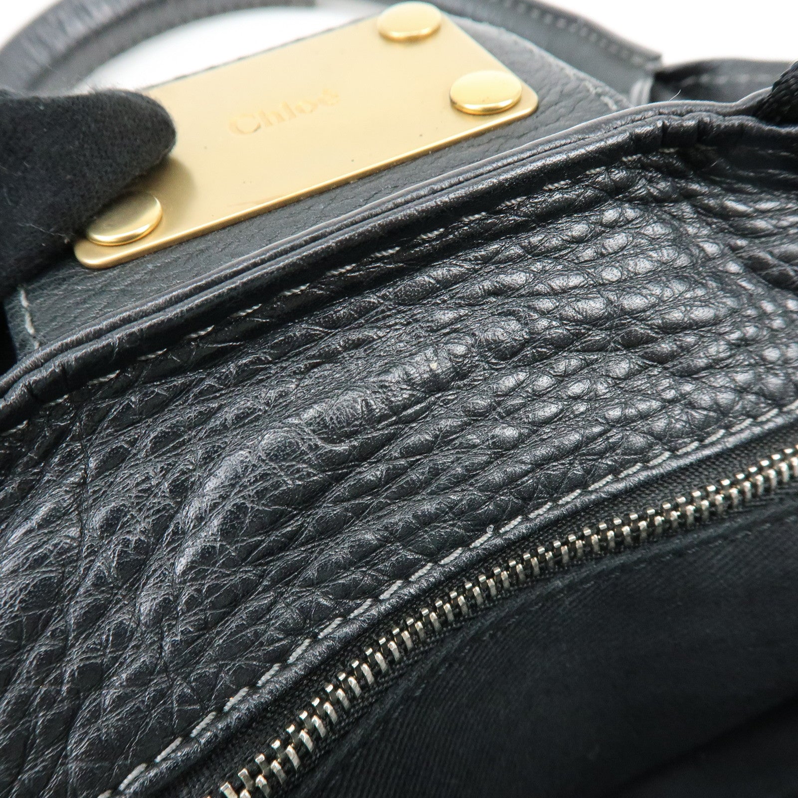 Chloe Paddington Leather Hand Bag Shoulder Bag Black