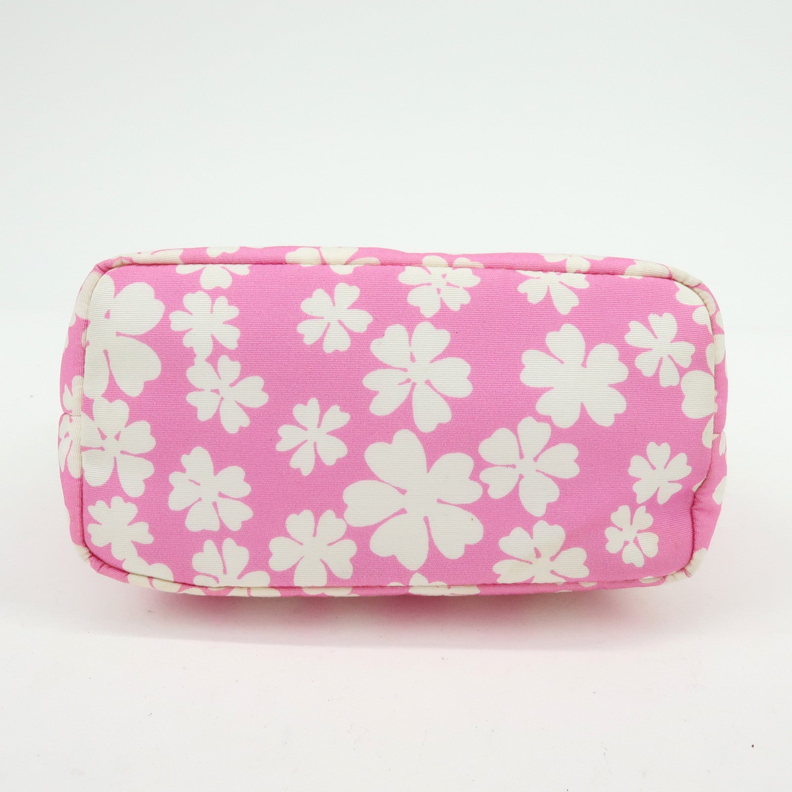 MIU MIU Spirit Canvas Leather Mini Hand Bag Pink White 5NE841