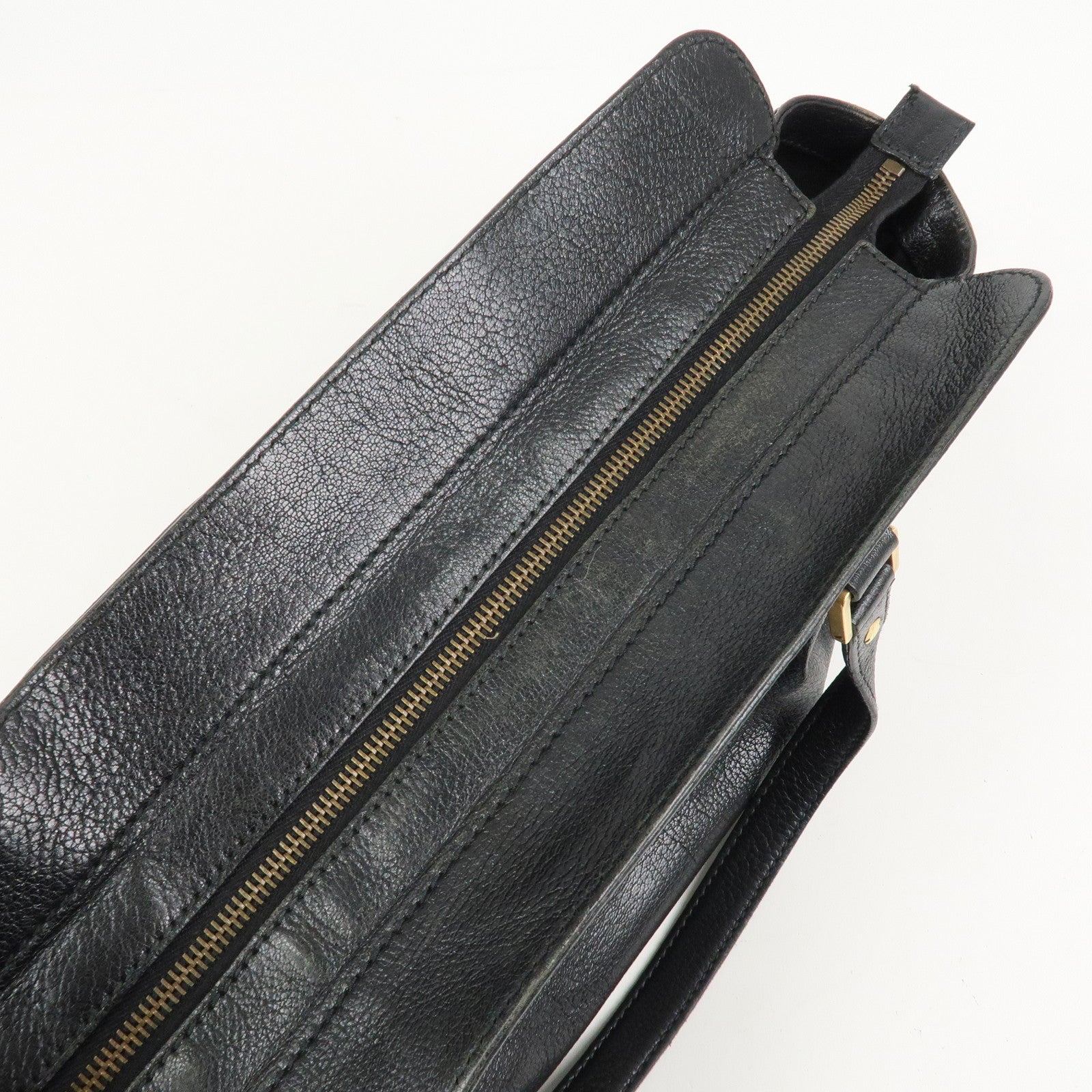 GUCCI Interlocking G Leather Blondie Studs Hand Bag Black 121551