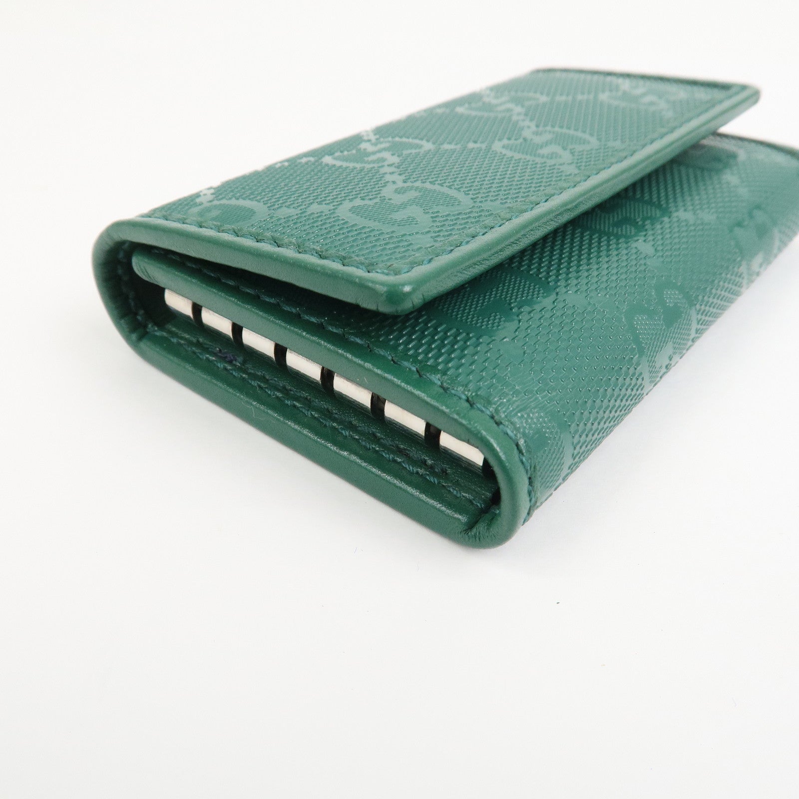 GUCCI GG Implement PVC Leather 6 Rings Key Case Green 138093