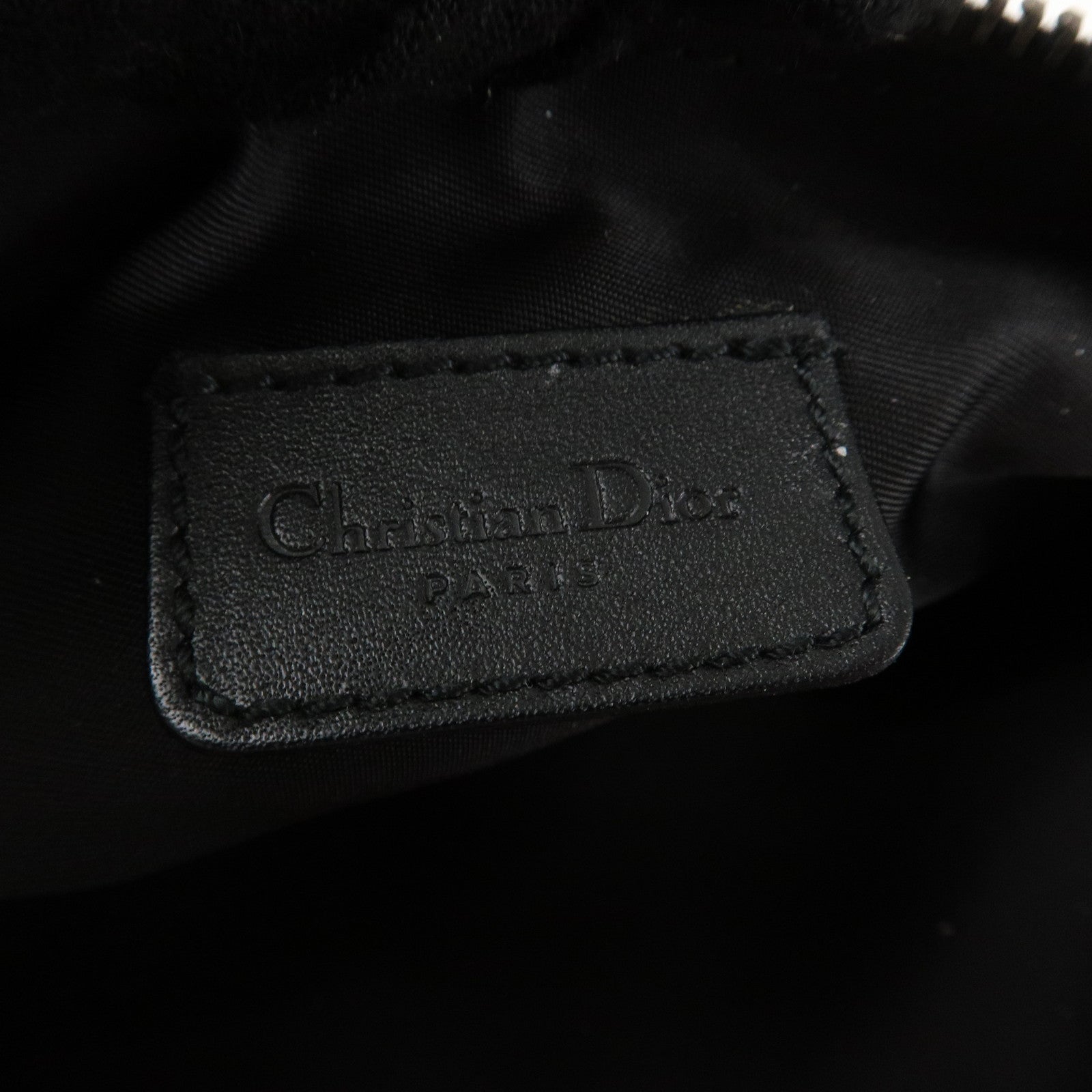Christian Dior Trotter Canvas Leather Saddle Pouch Shoulder Bag Black Used