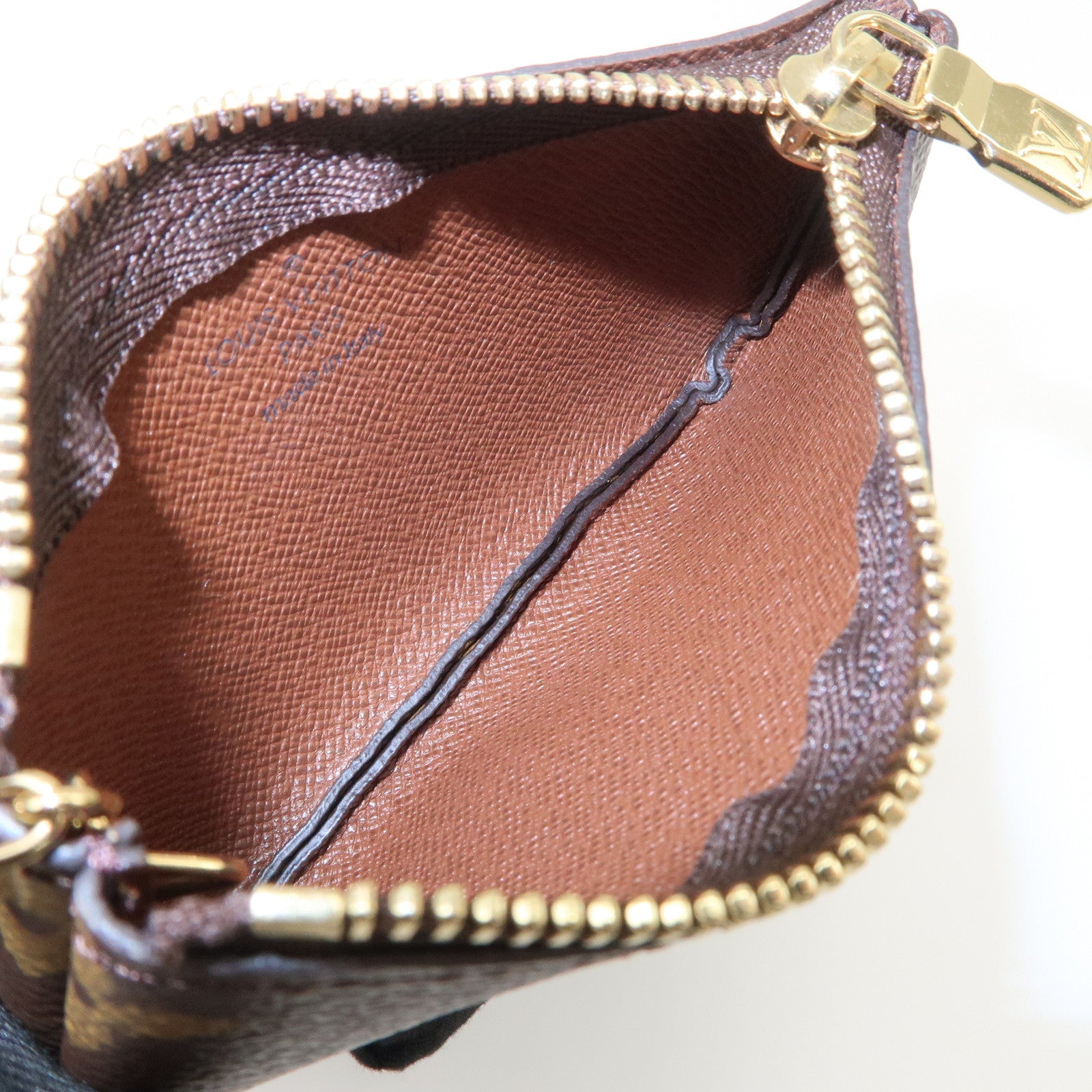 Louis Vuitton Monogram Pochette Cles Coin Case Key Case Brown M62650