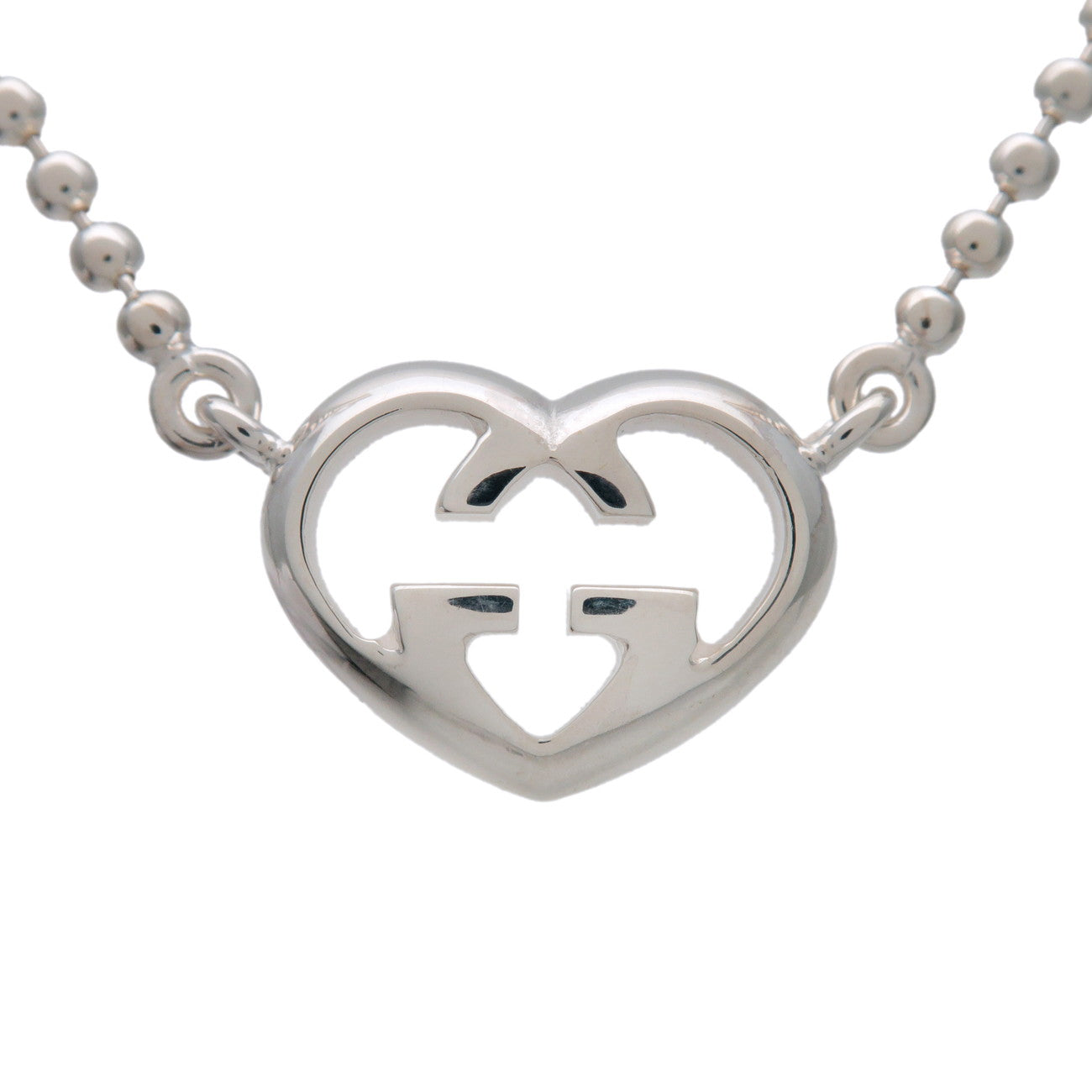GUCCI Lovely Heart Necklace SV925 Silver 246487