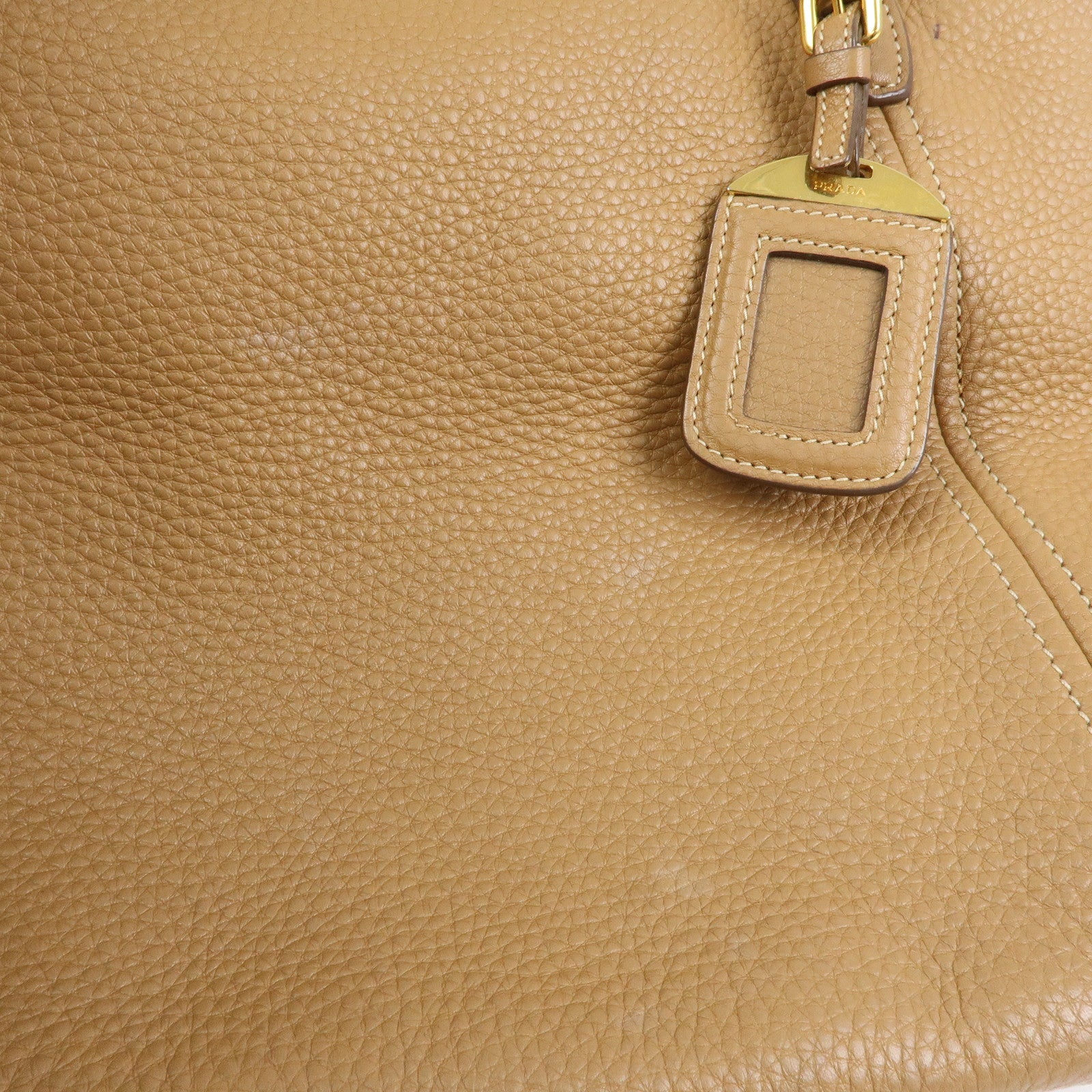 PRADA Vitello Daino Leather Tote Bag Shoulder Bag Brown BR4970