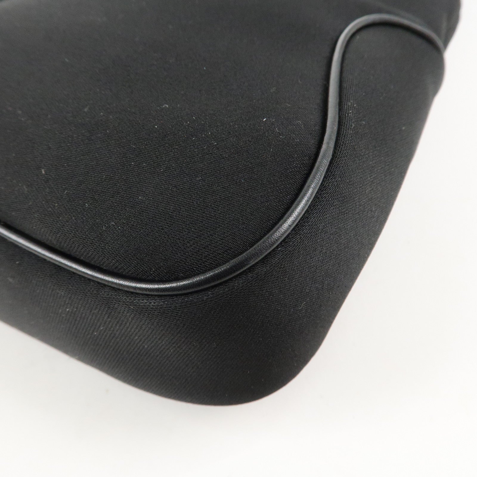 Ferragamo Nylon  Canvas One Shoulder Bag Black Silver Hardware Used