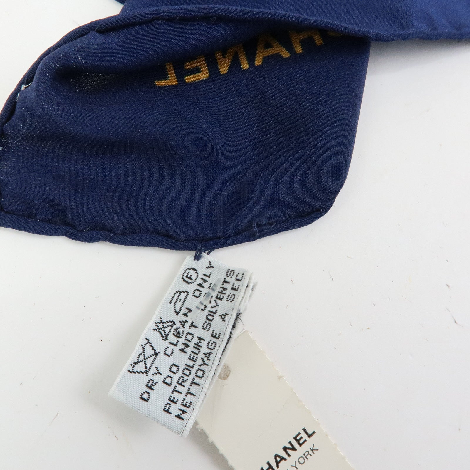 CHANEL Silk 100% Scarf Bijou 86cm×86cm Navy Green