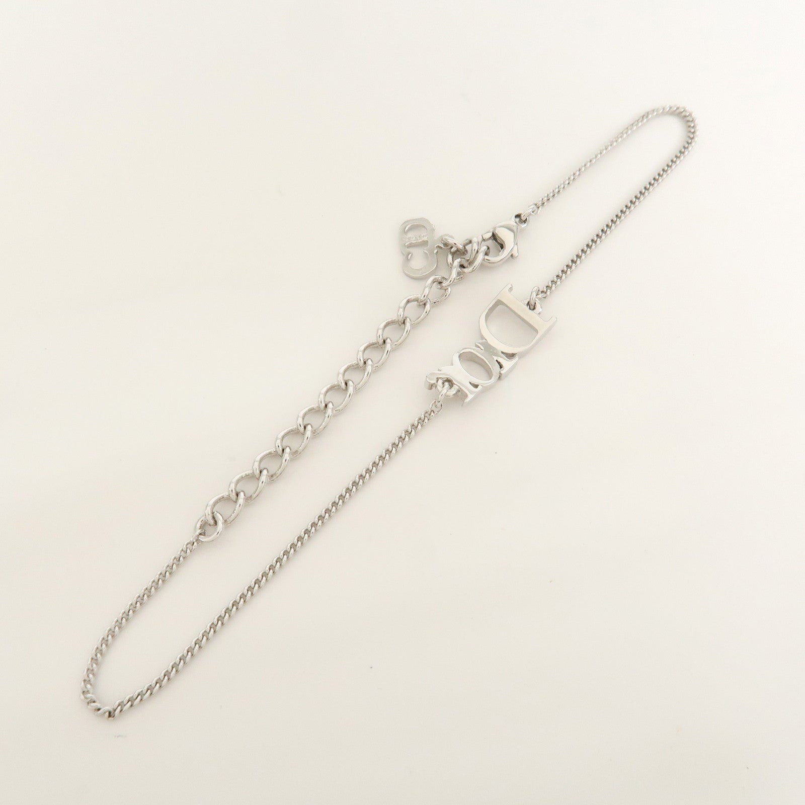 Christian Dior Logo Metal Bracelet Bangle Silver
