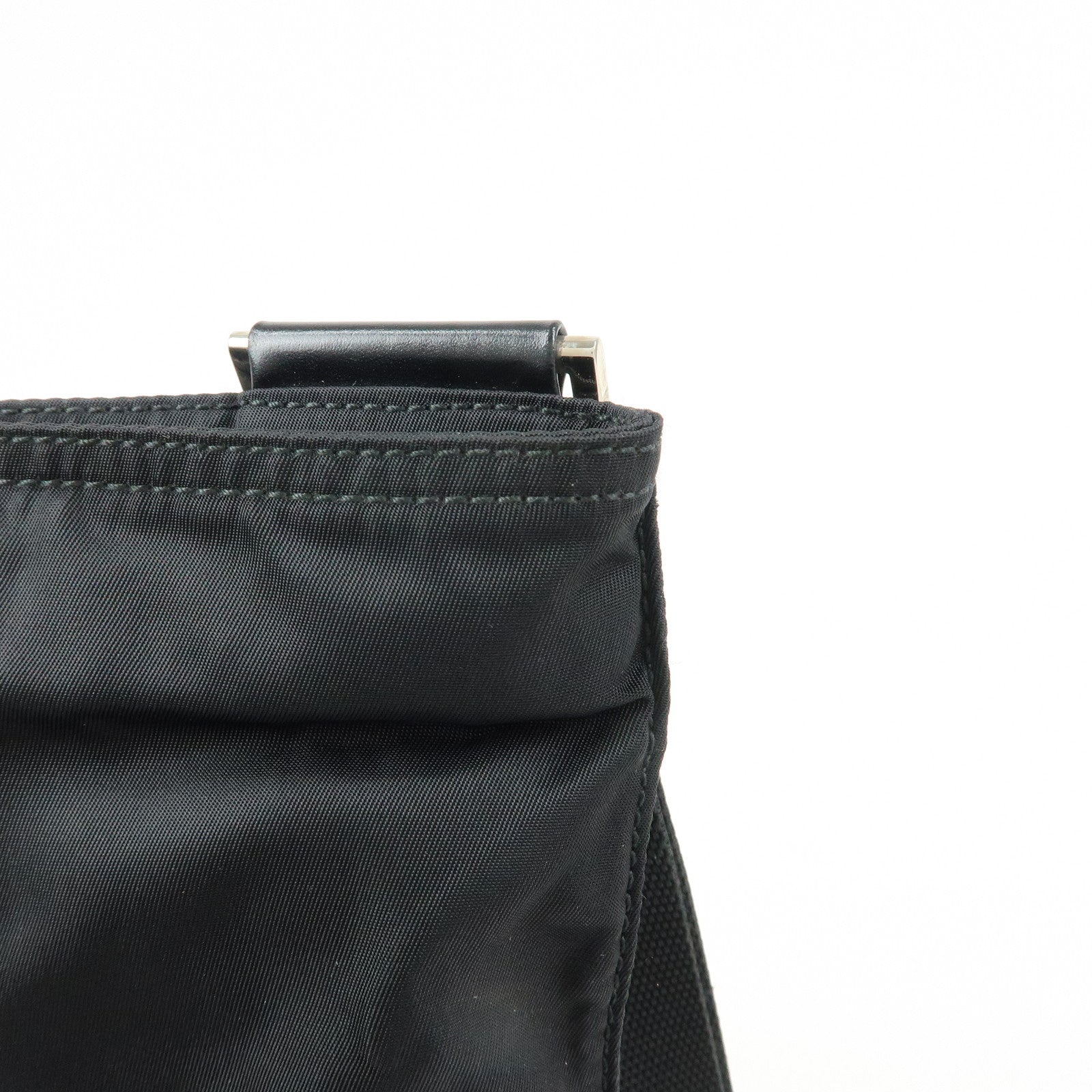 PRADA Triangle Logo Nylon Leather Shoulder Bag Crossbody Bag 2VH118