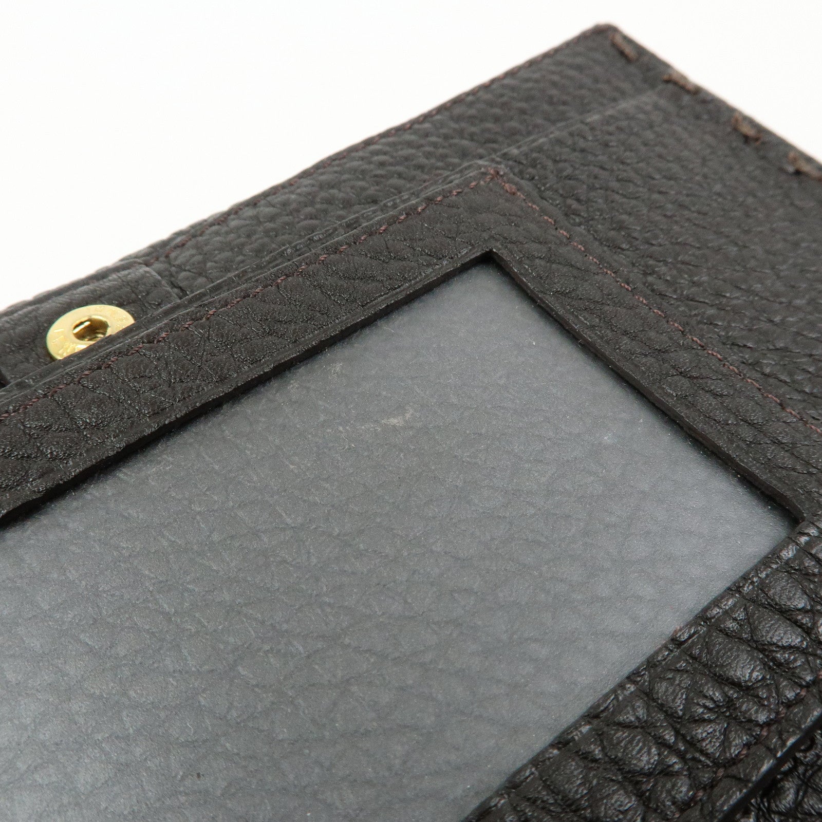 FENDI Selleria Leather Long Flap Wallet Dark Brown 8M0144