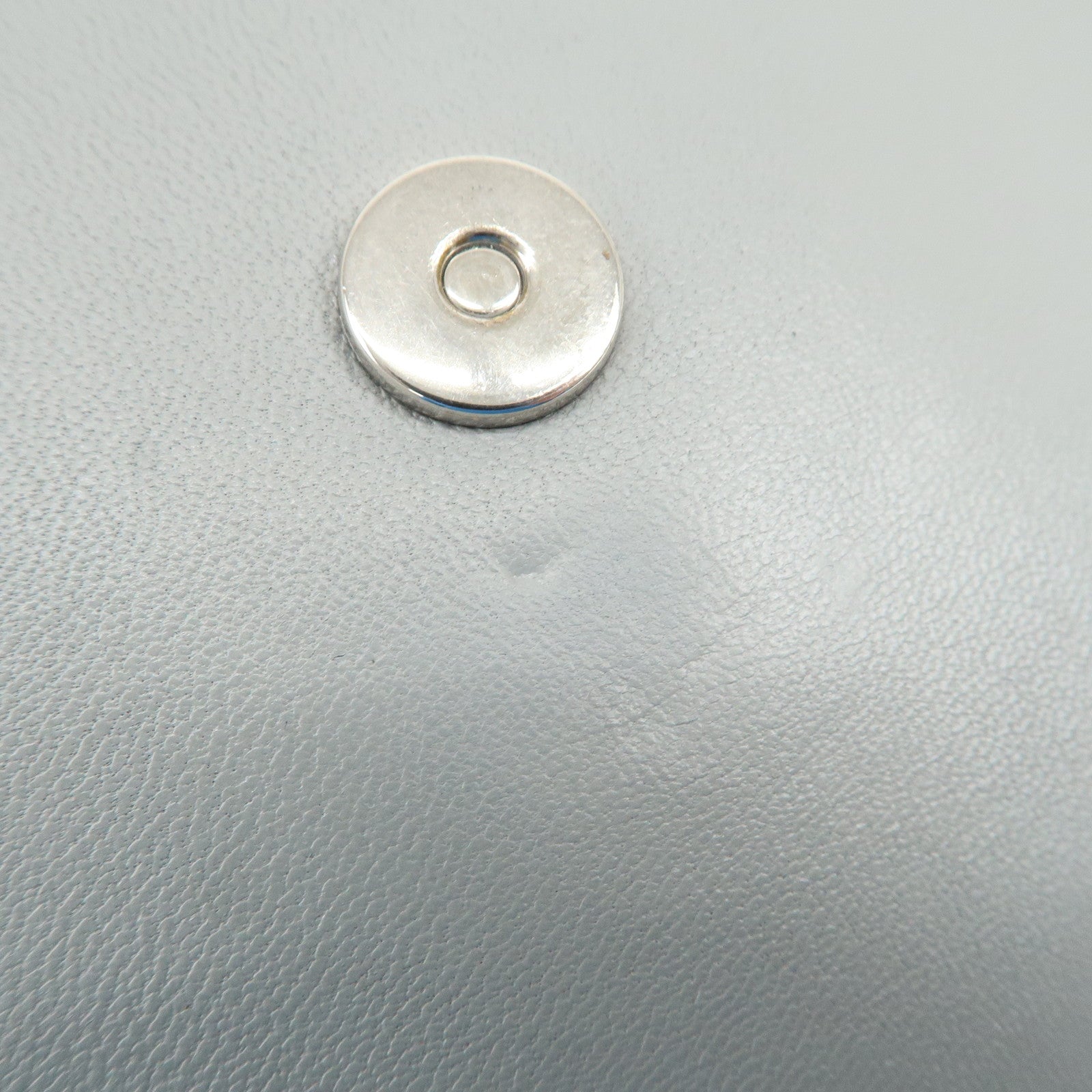 Christian Dior Leather Chain Shoulder Bag Light Blue 112-MA-0174
