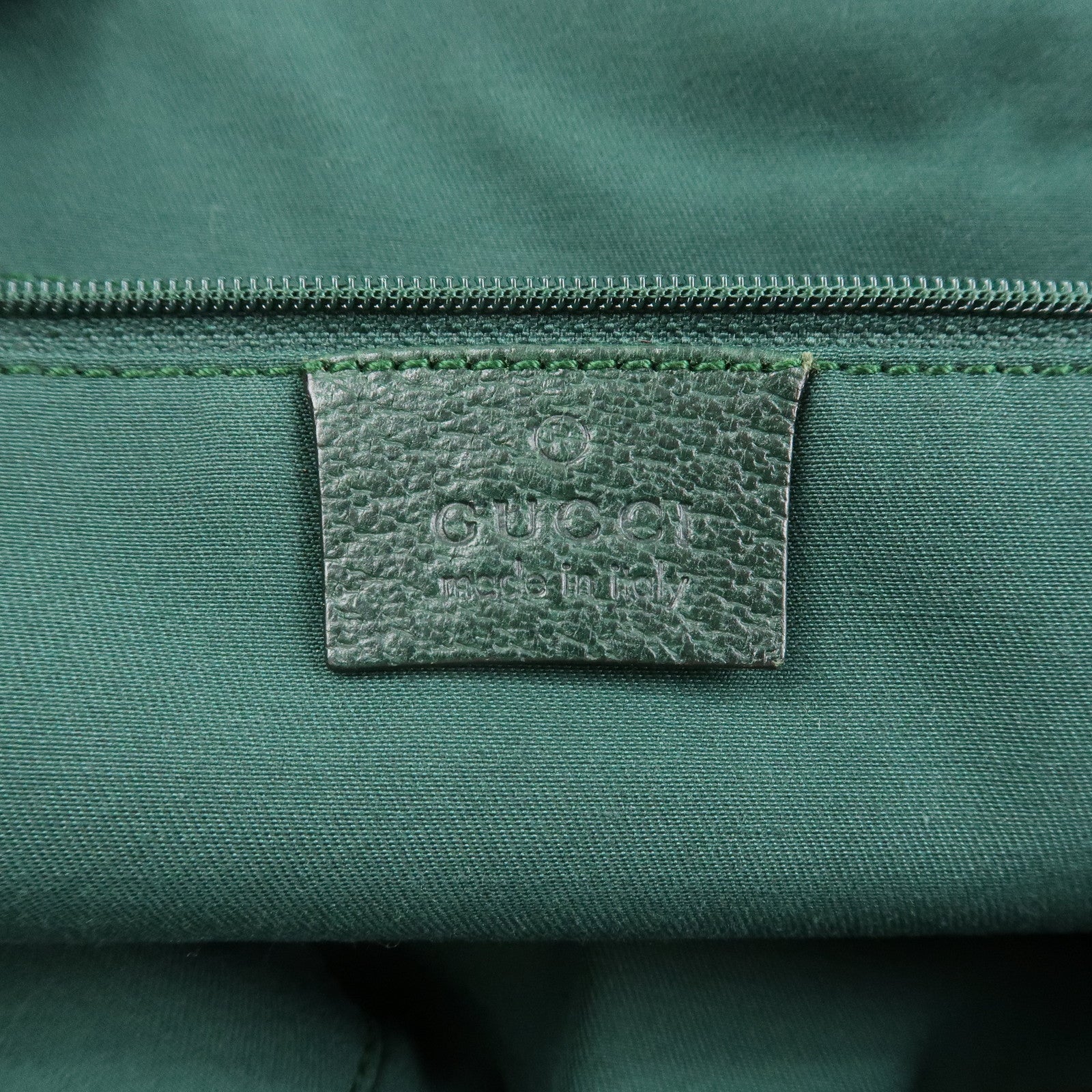 GUCCI Sherry GG Canvas Leather Hand Bag Brown Green 145810