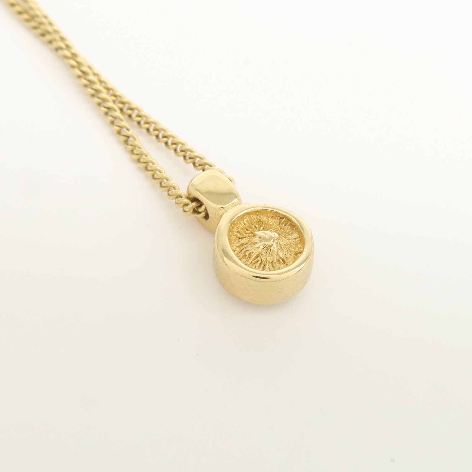 Christian Dior Logo Metal 1P Stone Necklace Choker Gold