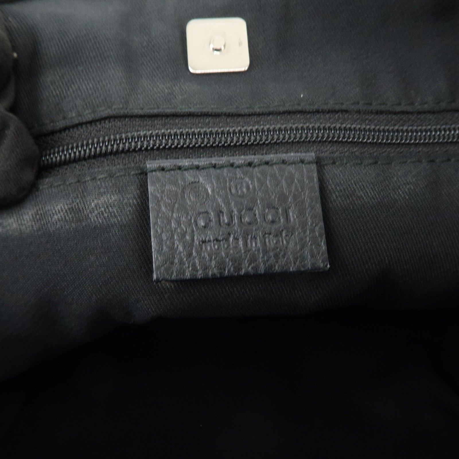 GUCCI Abbey GG Canvas Leather Tote Bag Shoulder Bag Black 268639