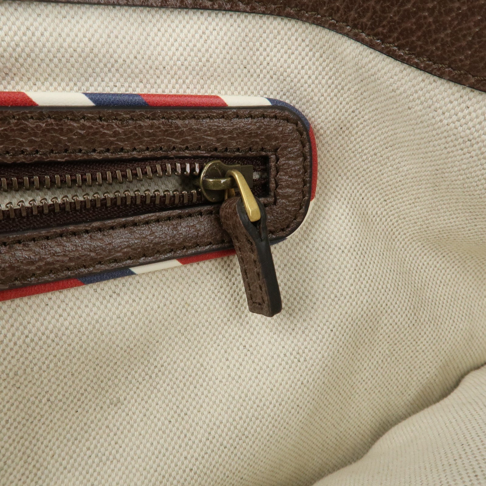 GUCCI GG Supreme Canvas Leather 2WAY Tote Bag Beige Brown 474085 Used