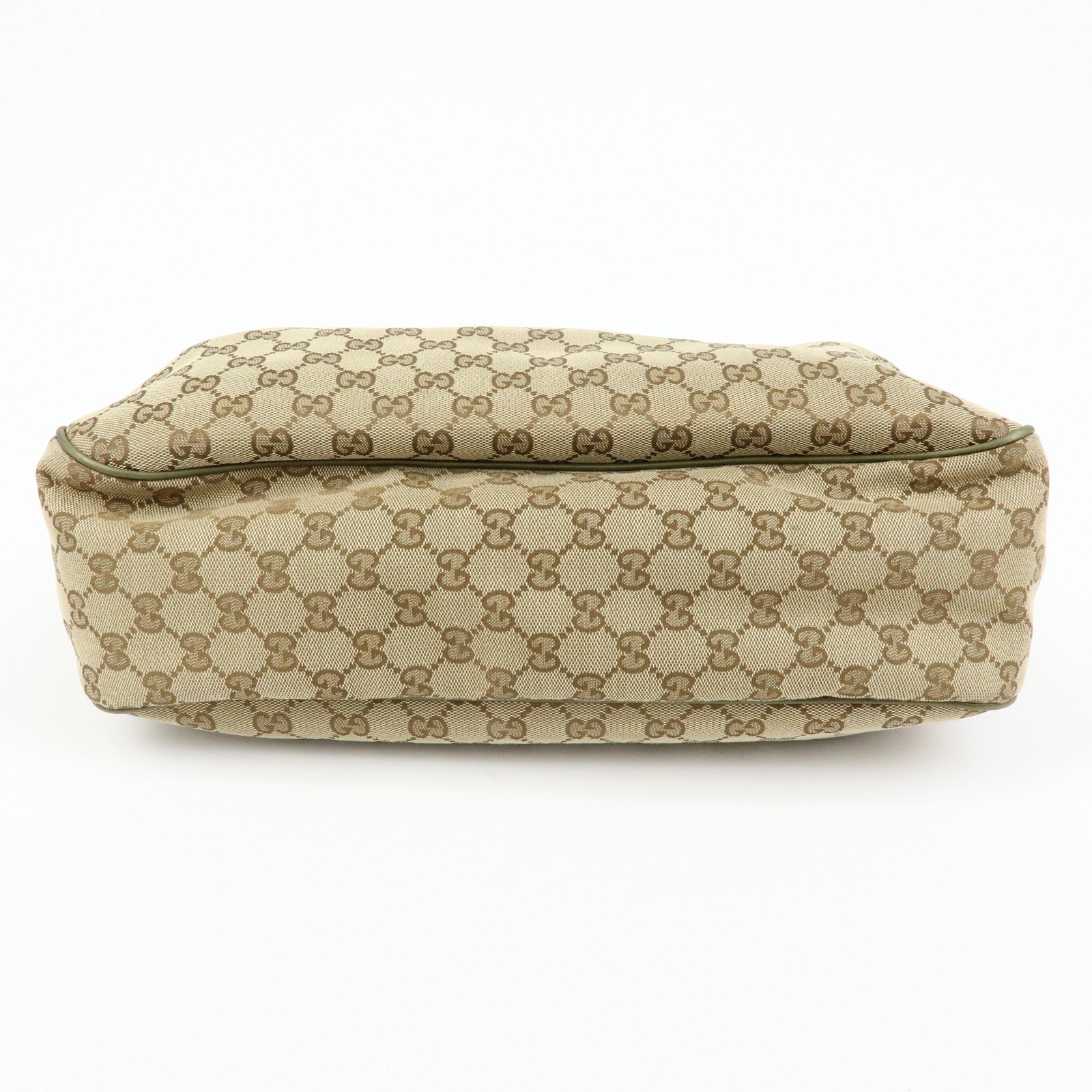 GUCCI Sukey Interlocking G GG Canvas Leather Tote Bag Beige 296835