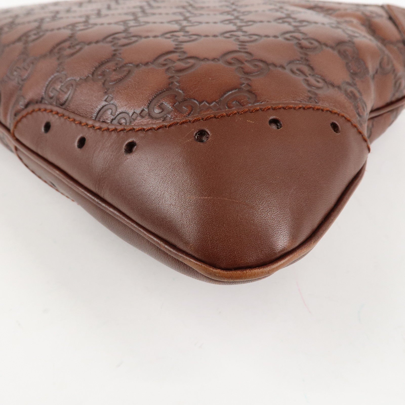 GUCCI Guccissima Leather Shoulder Bag Hand Bag Brown 145778 Used