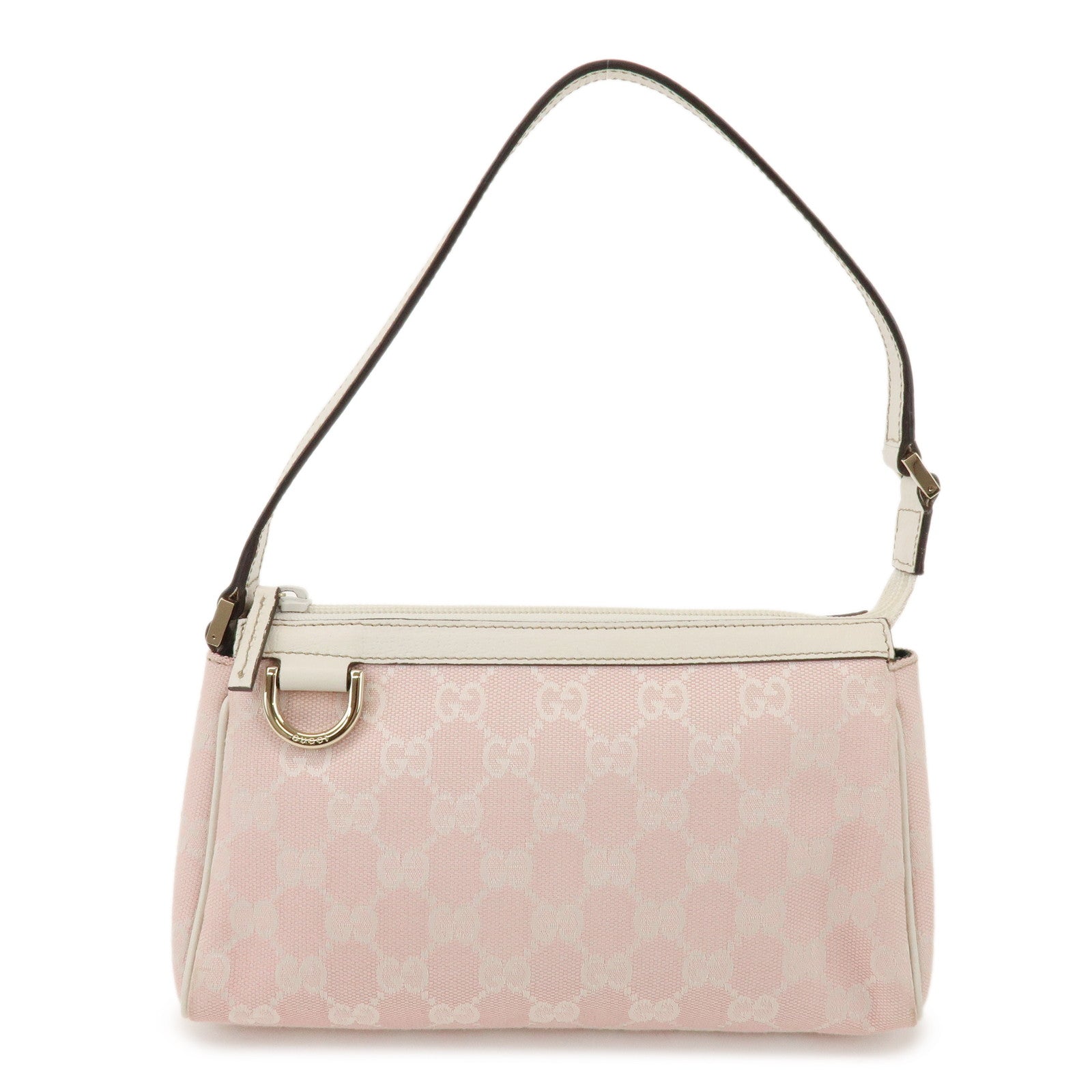 GUCCI Abbey GG Canvas Leather Accessory Pouch Hand Bag Pink 45750