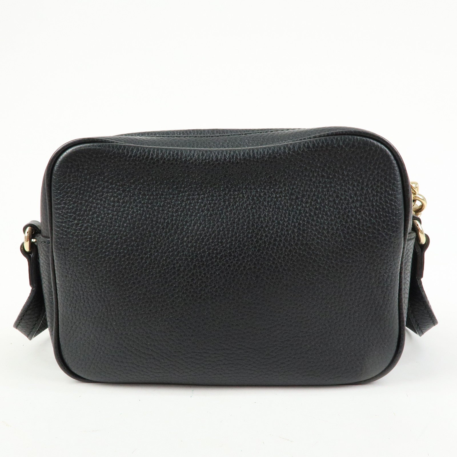GUCCI SOHO Interlocking G Leather Shoulder Bag Black 308364