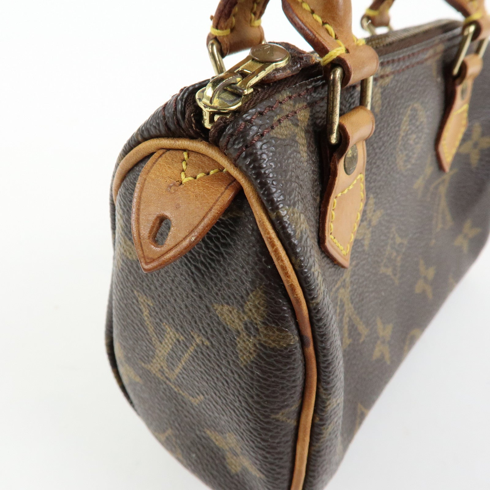 Louis Vuitton Monogram Mini Speedy Hand Bag Brown M41534