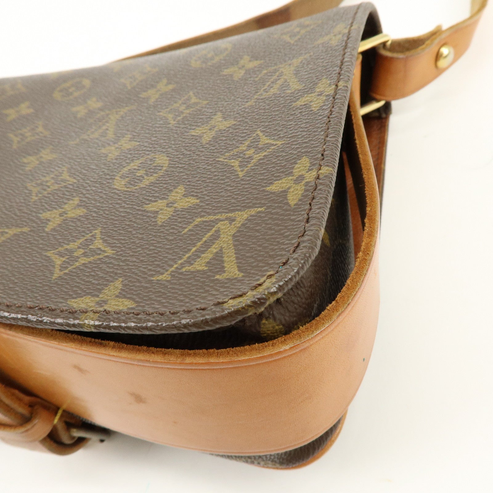 Louis Vuitton Monogram Cartouchiere MM Shoulder Bag Brown M51253