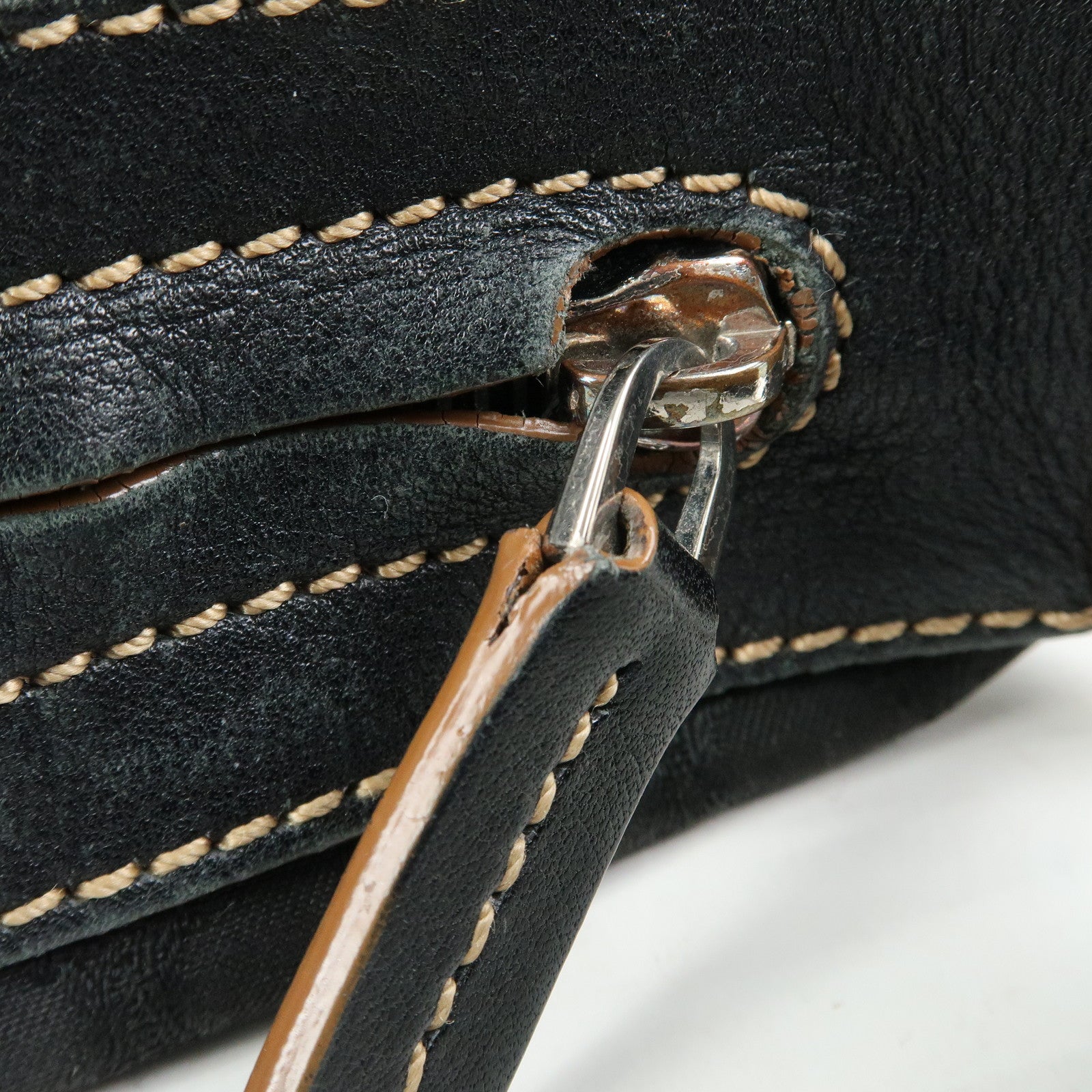 CELINE Macadam Canvas Leather Shoulder Bag Crossbody Bag Black