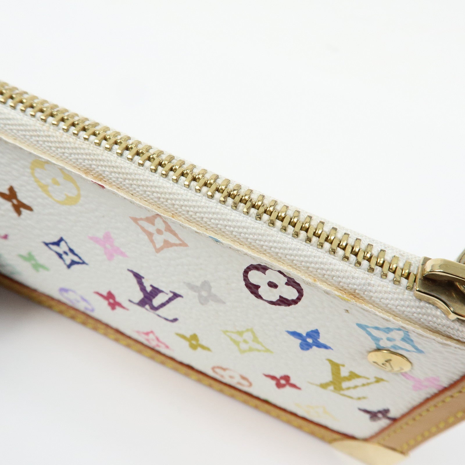 Louis Vuitton Monogram Multicolor Pochette Cles Blanc M92655