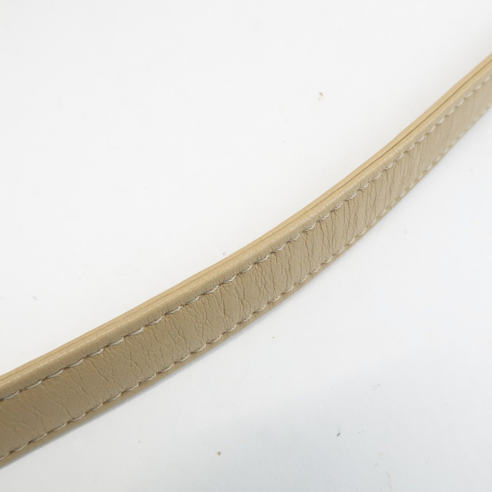 CHANEL Wild Stitch Lamb Skin Chain Shoulder Bag Hand Bag Beige Used