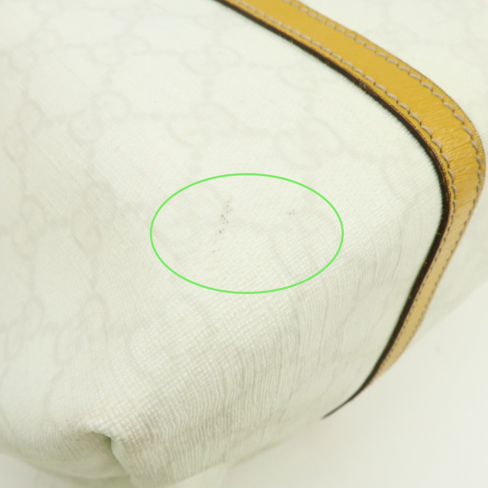 GUCCI GG Supreme Leather Tote Bag Hand Bag White Yellow 197954