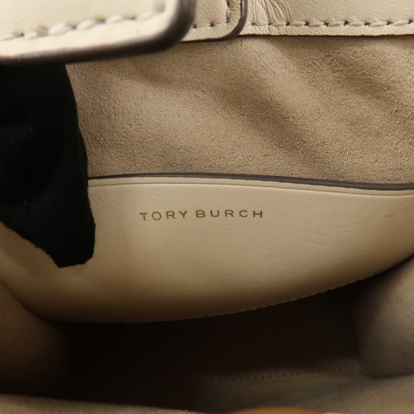 TORY BURCH Leather 2Way Shoulder Bag Hand Bag Beige 87146