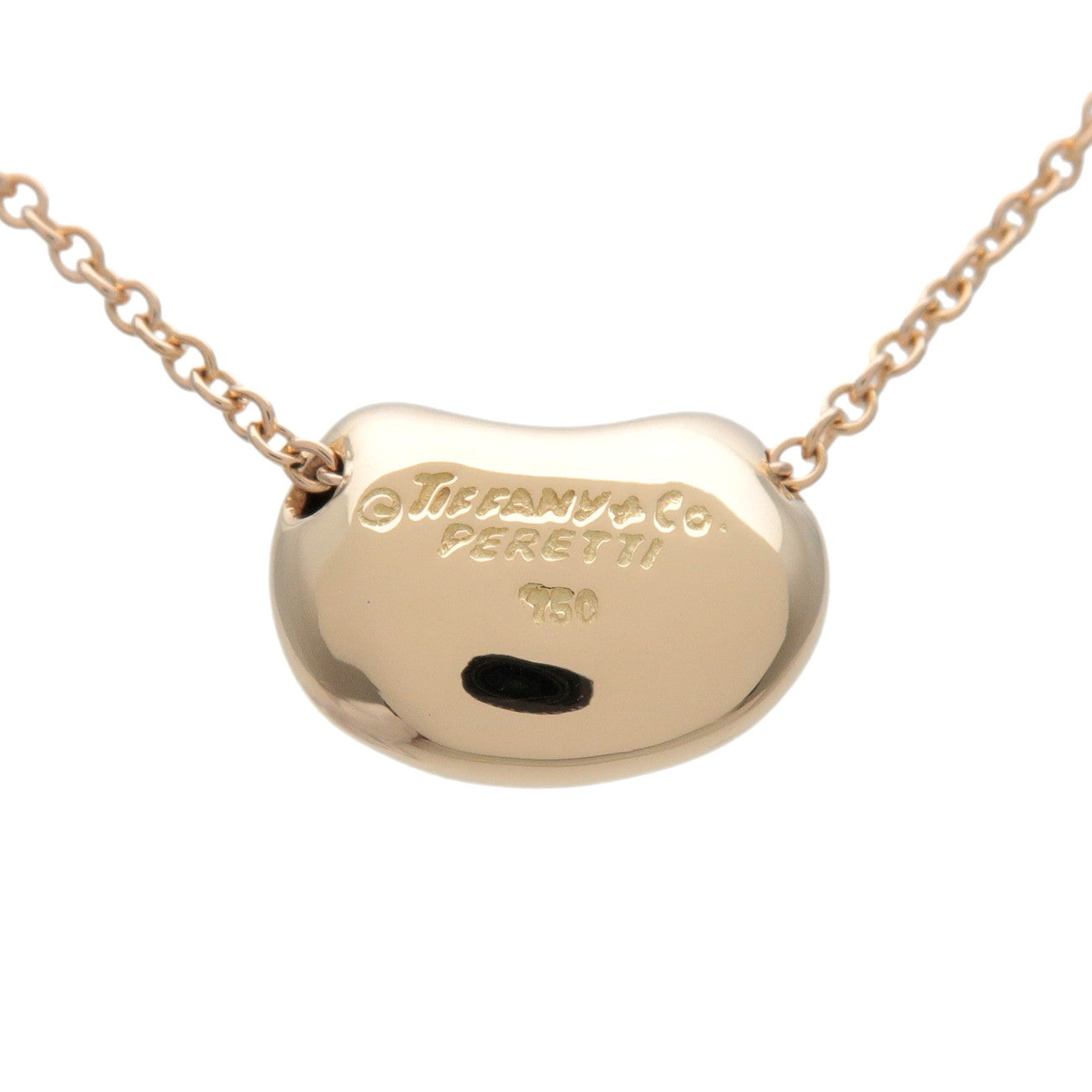 Tiffany & Co Bean Necklace Small K18YG 750YG Yellow Gold