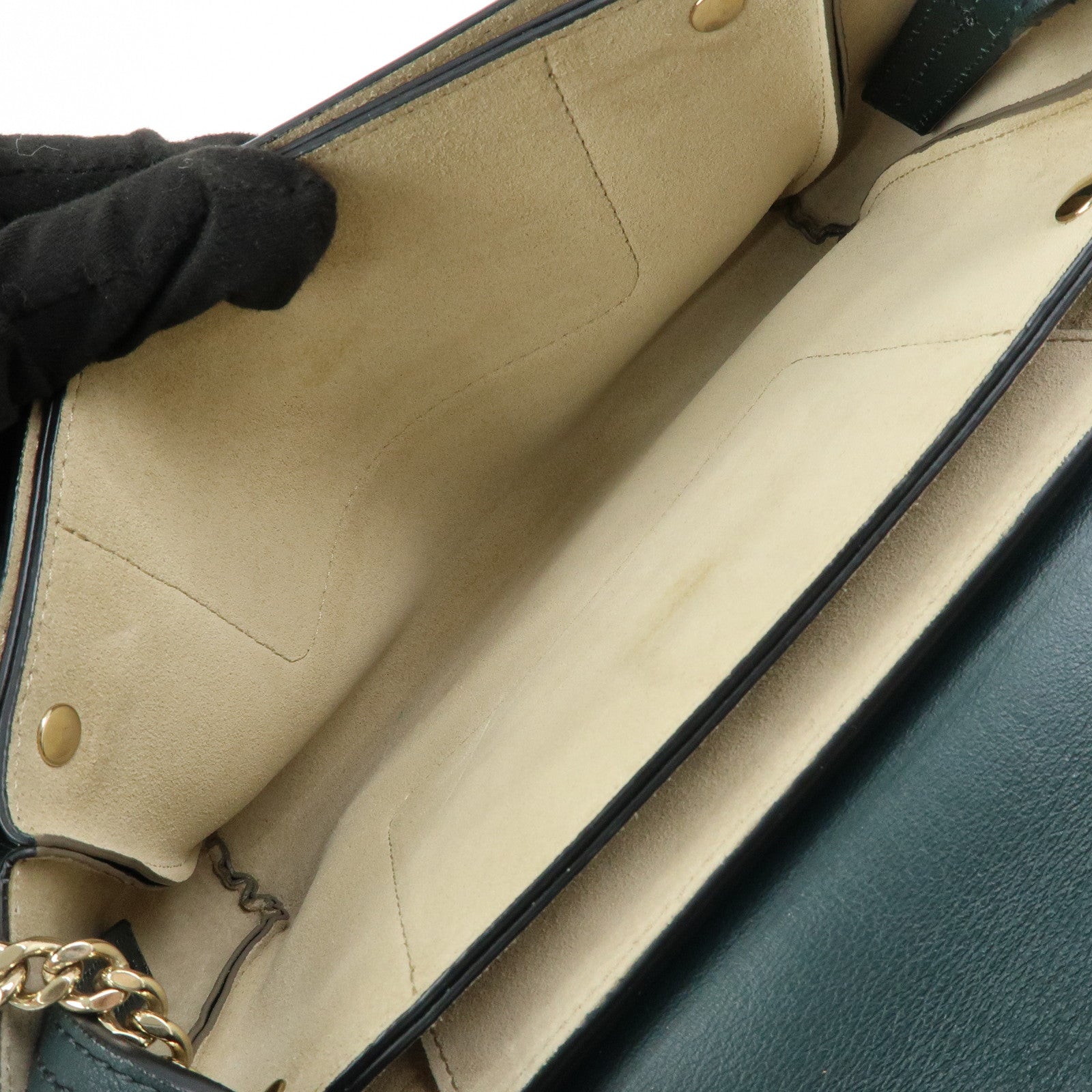 Chloe Faye Suede Leather Shoulder Bag Crossbody Bag Dark Green