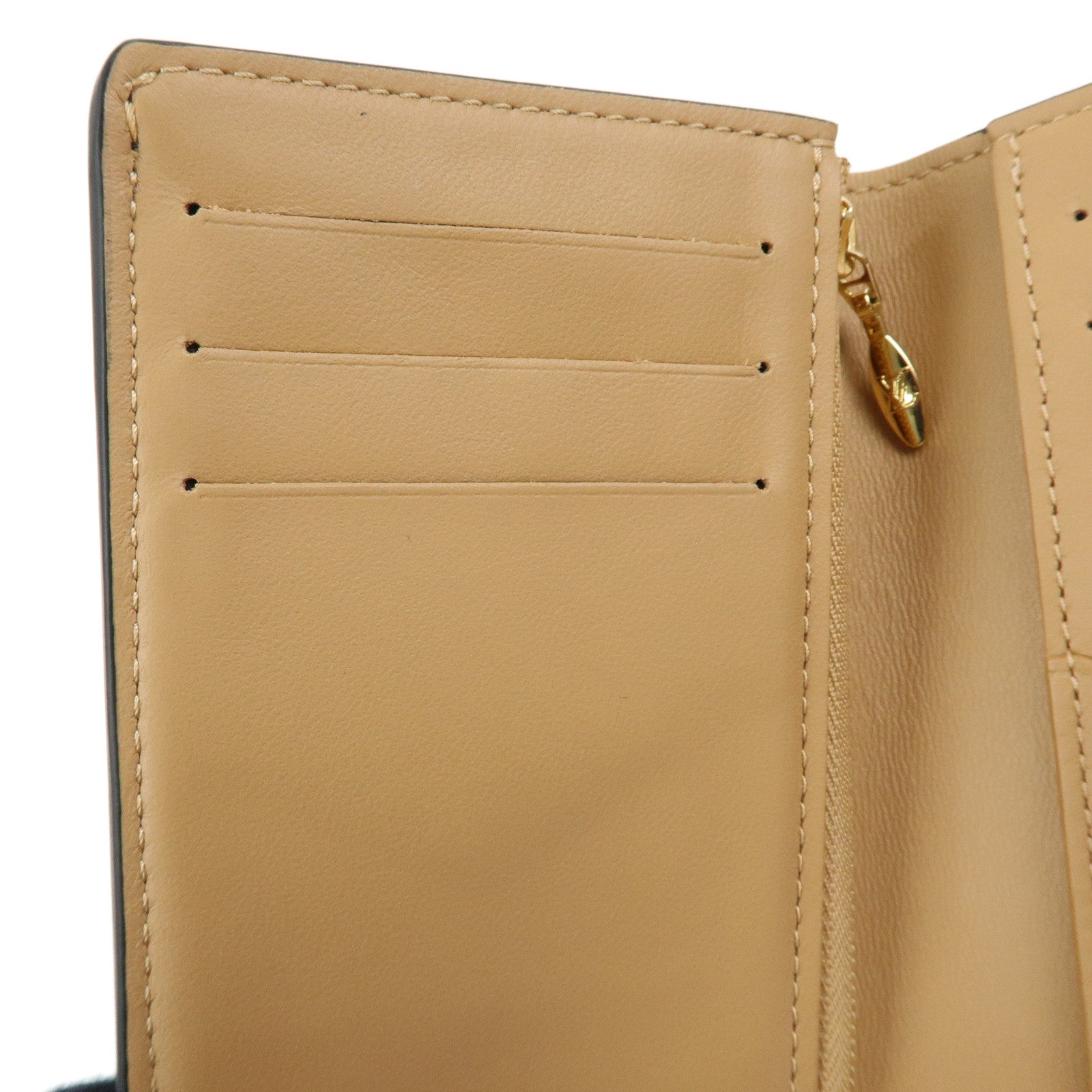 Louis Vuitton Taurillon Leather Vertical Compact Wallet Noir M81561